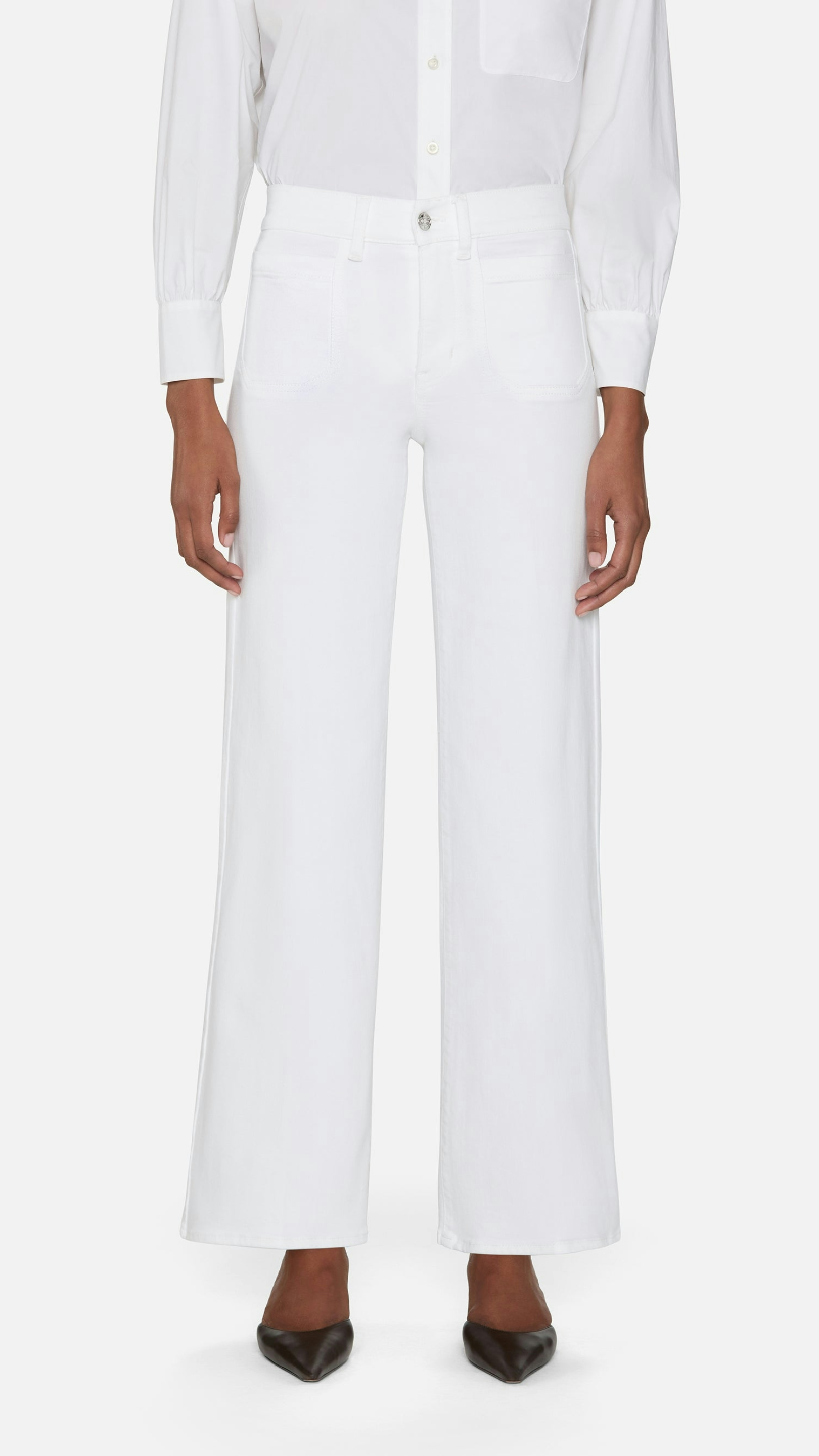 Frame Le Slim Palazzo Modernist Jean in White