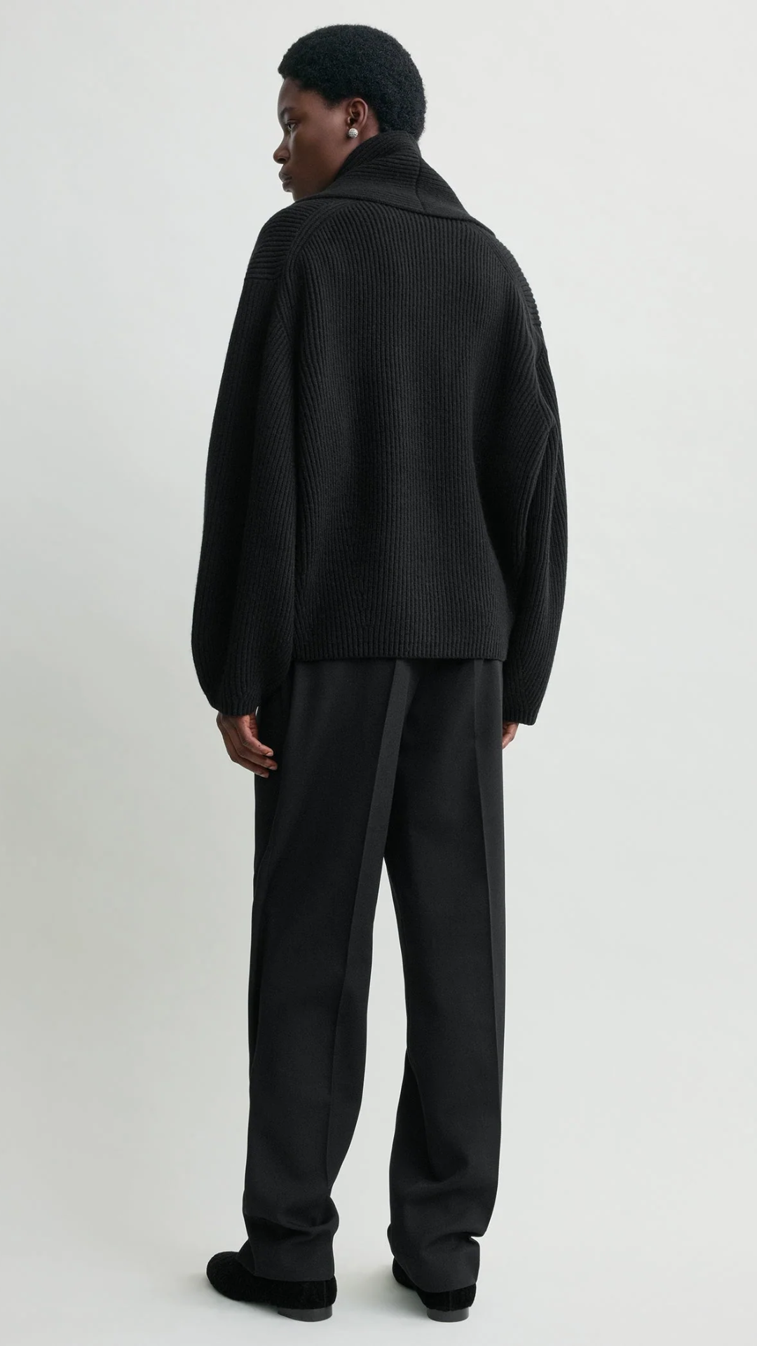 Toteme Shawl Lapel Cardigan in Black