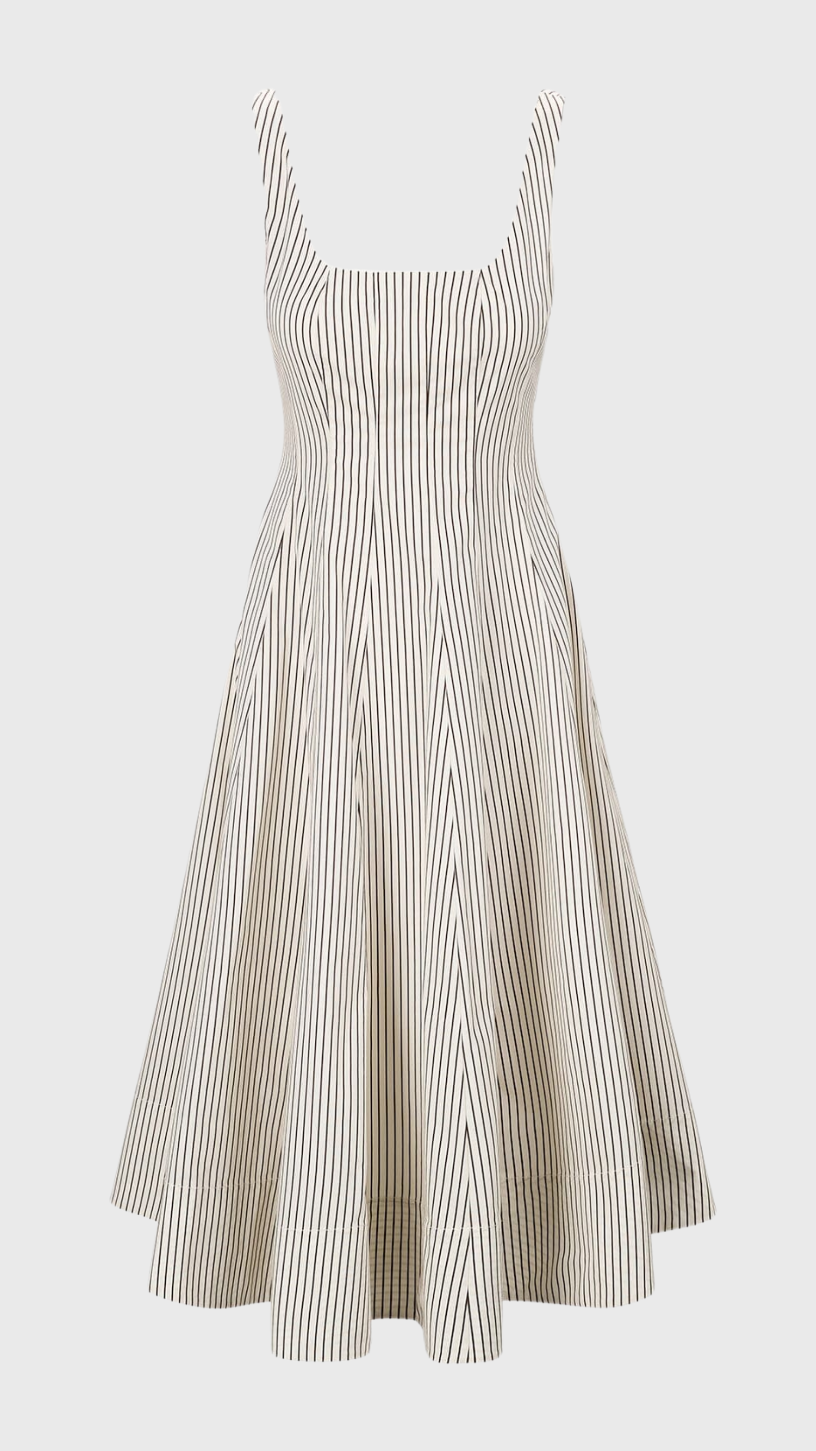 Staud Wells Dress in Oak Micro Stripe