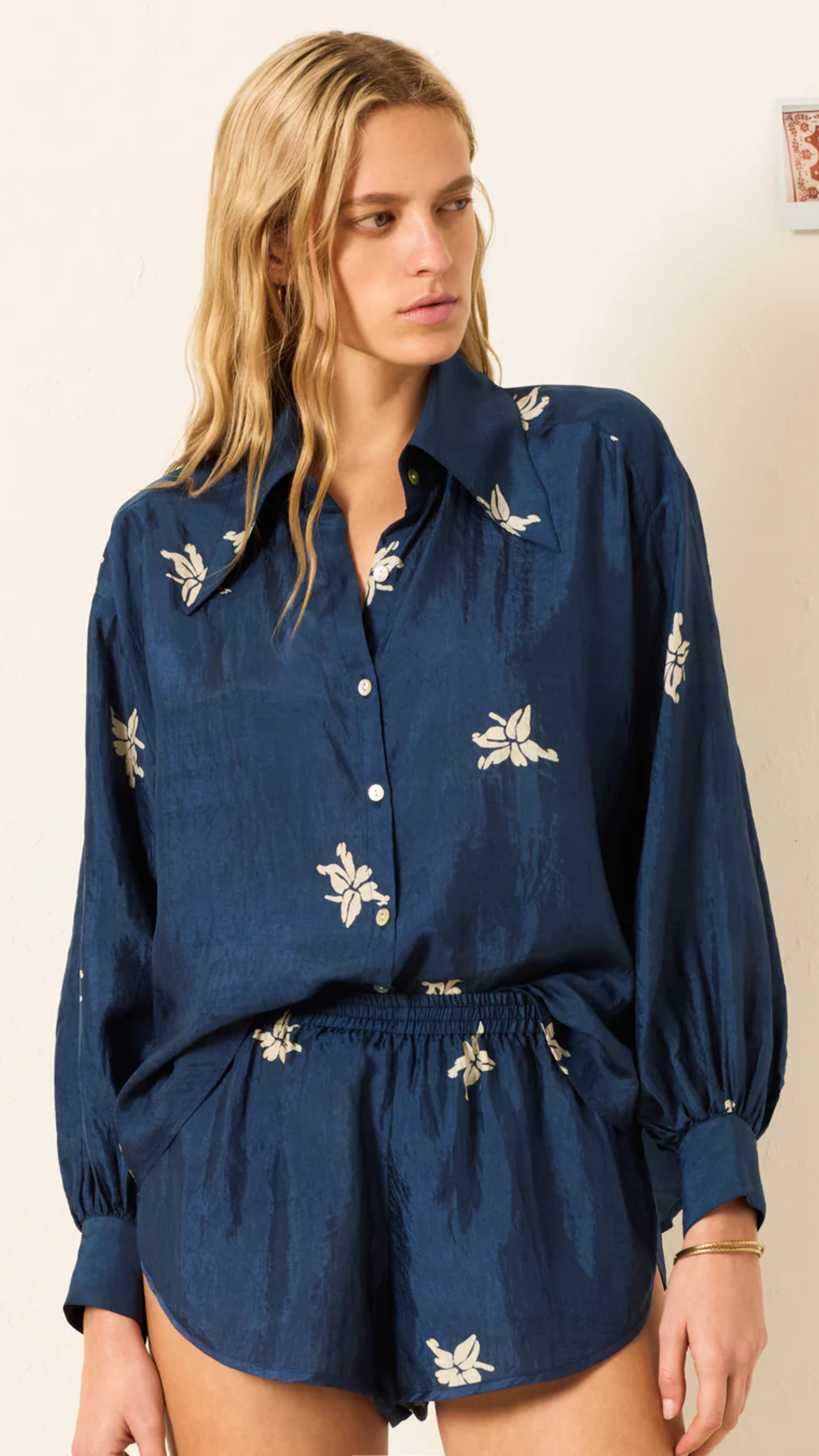 Alix of Bohemia Emery Pacific Jasmine Shirt in Blue Pacifica