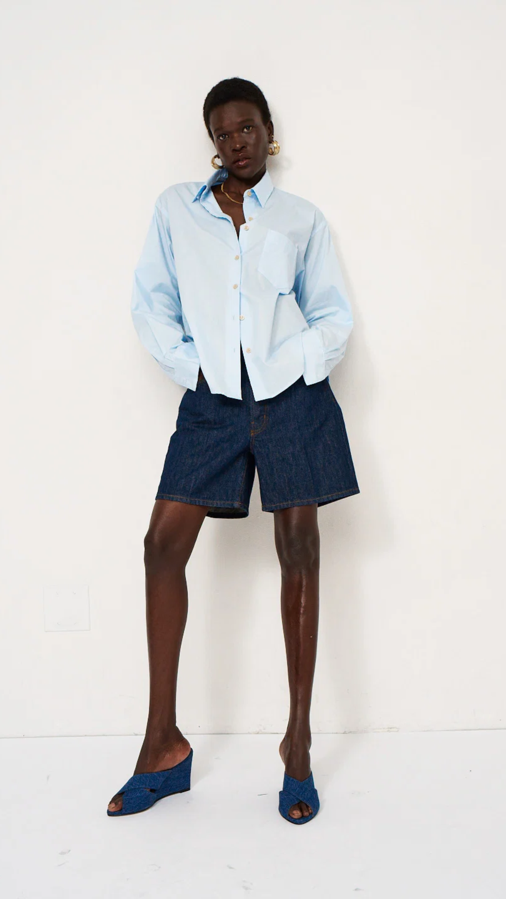 Jamie Haller The Weekend Shirt in Baby Blue