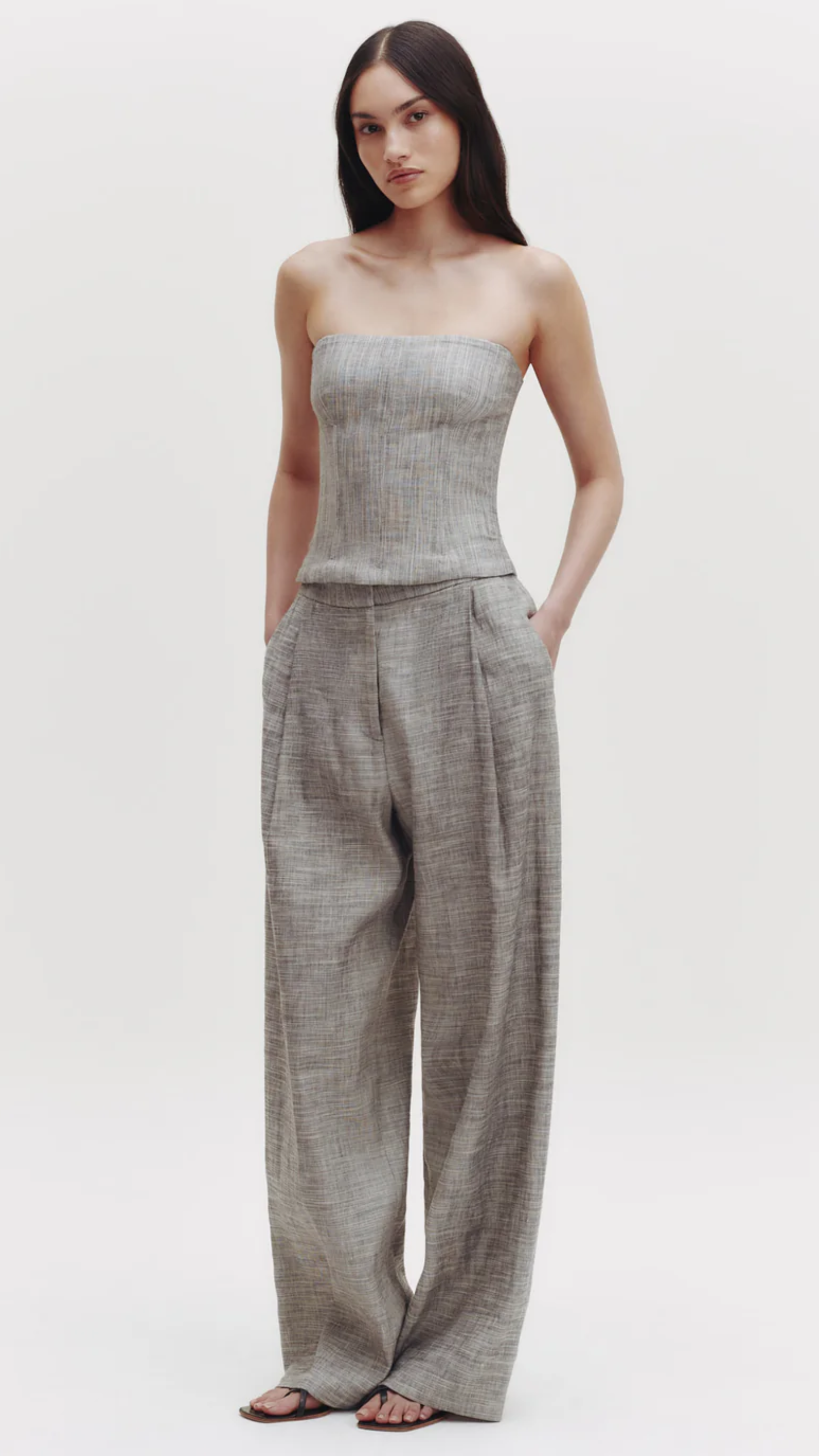 TWP Greenwich Avenue Pant in Heather Grey