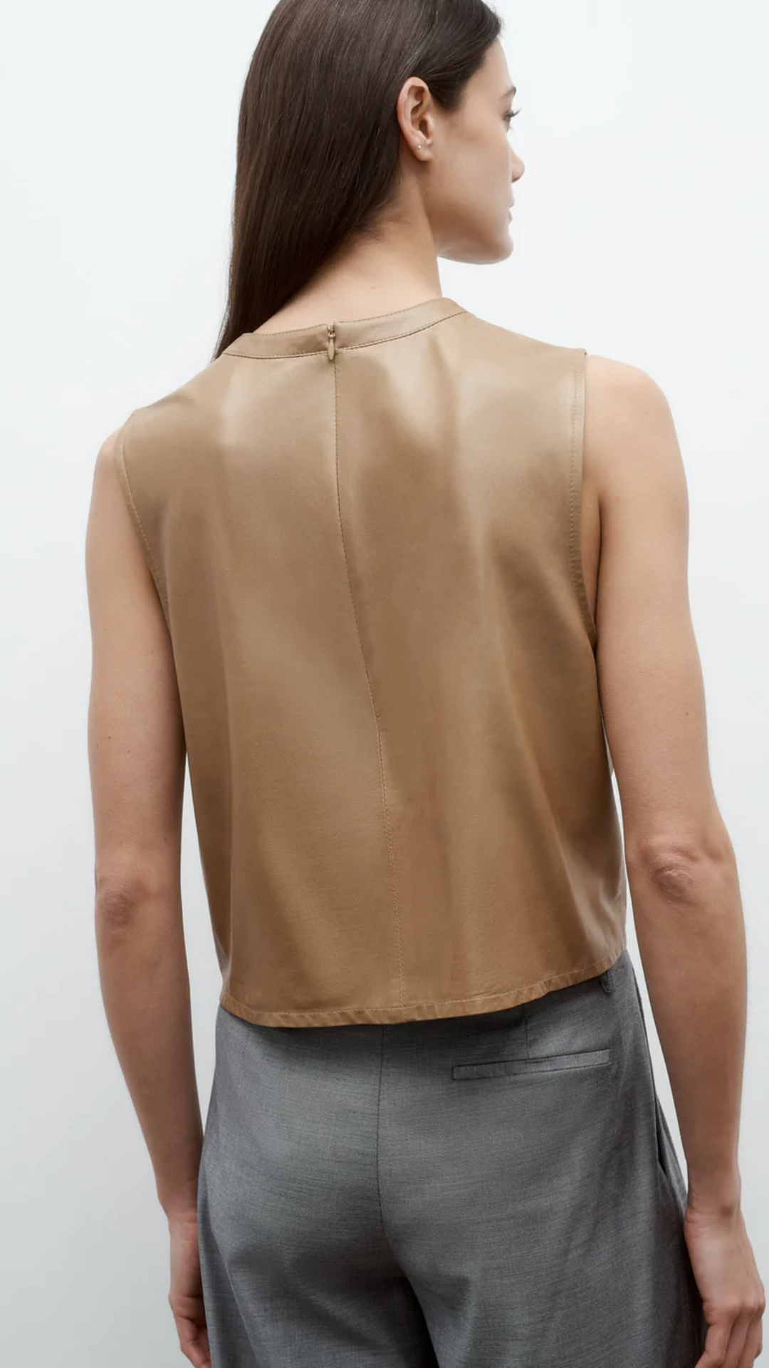 TWP Cropped Muscle Tank in Kelp