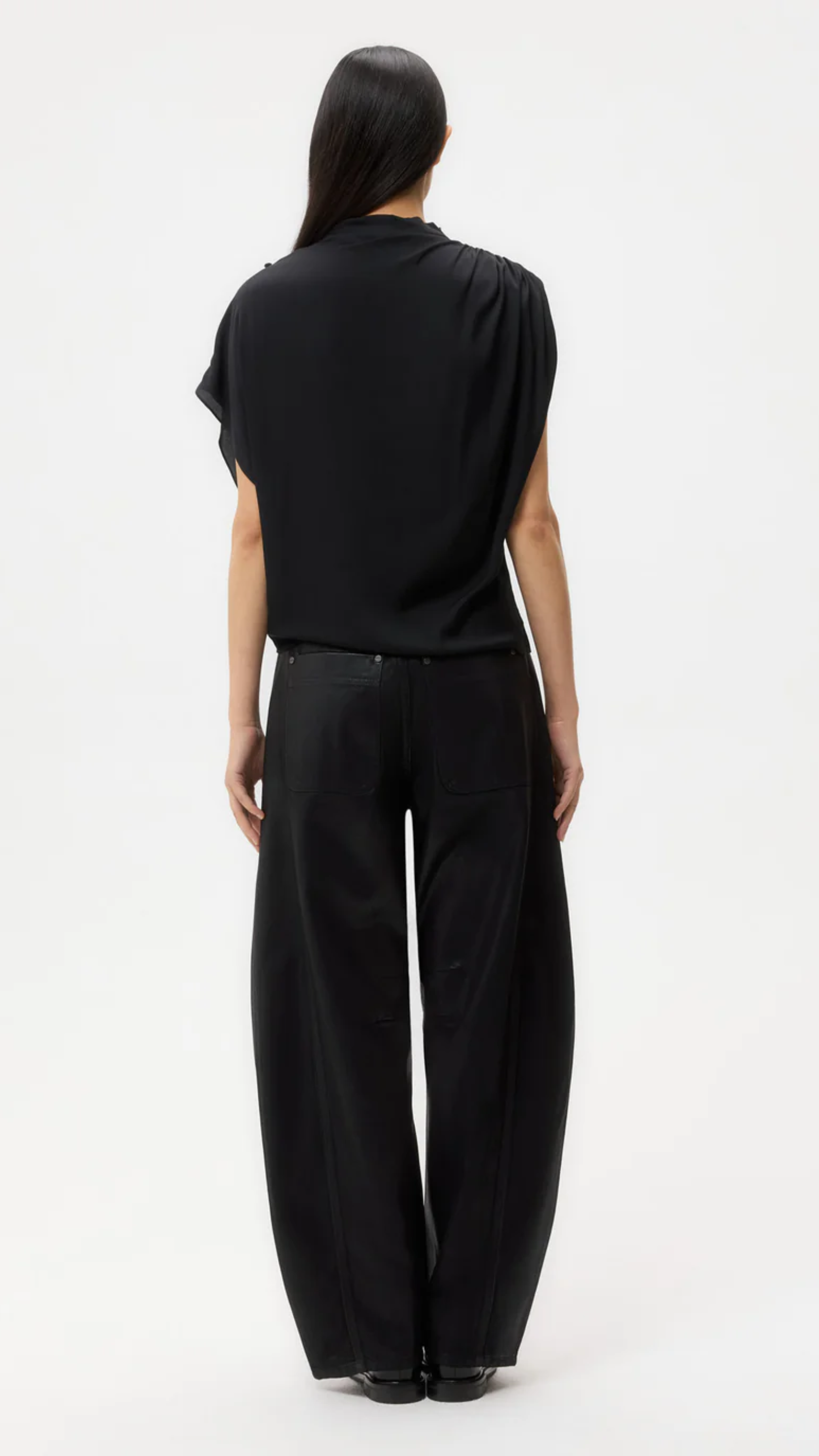 TWP Wish You Would Silk Georgette Top in After Dark