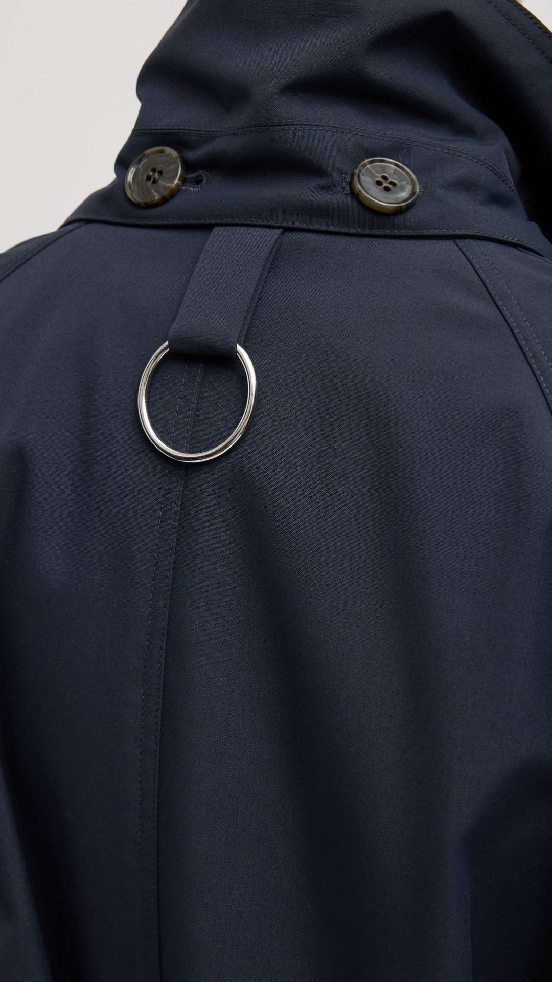 Tibi Double Collar Frank Trench in Navy