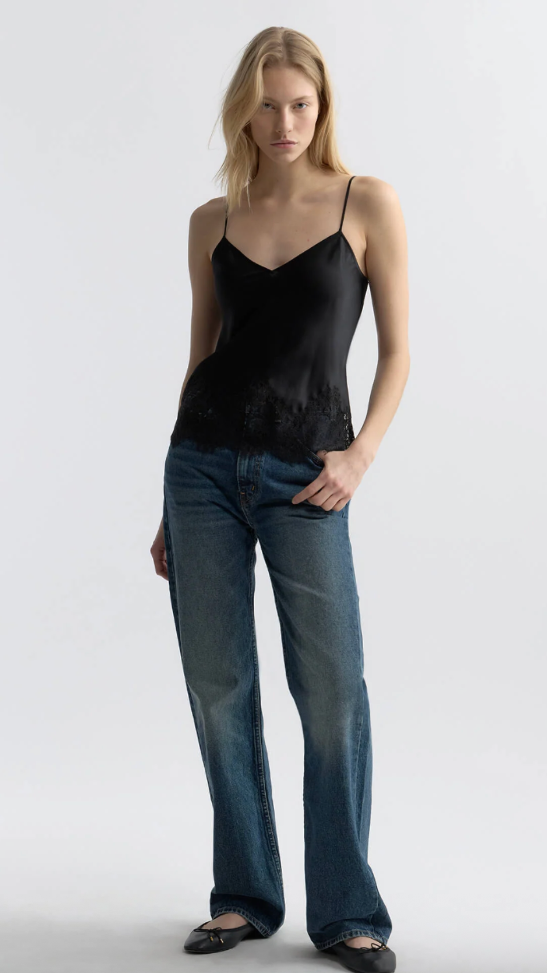 Nili Lotan Nadine Lace Cami Top in Black