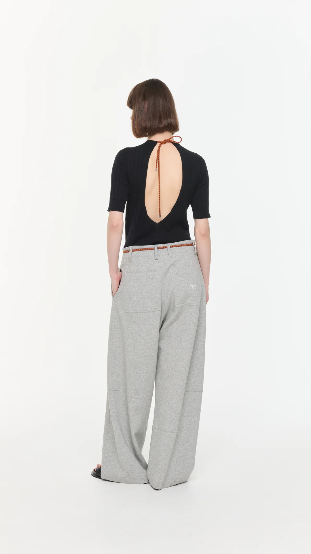 Plan C Fleece Trousers in Grey