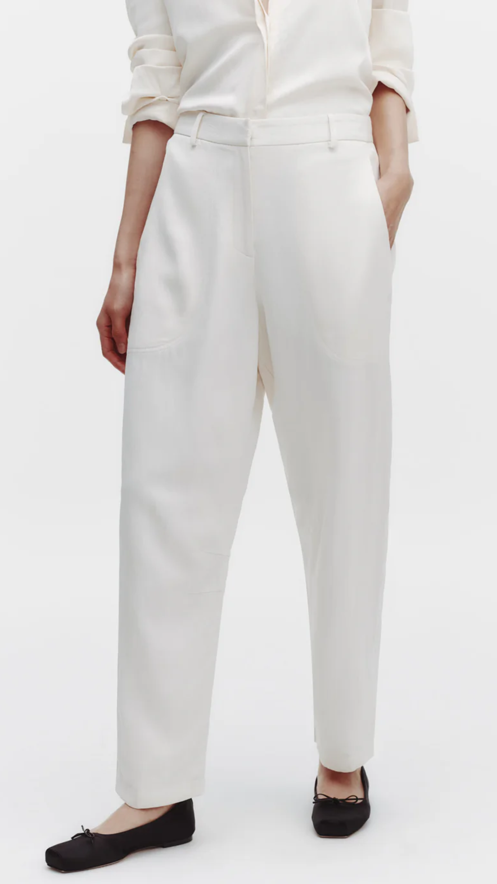 TWP Jetties Beach Pant With Fly Front in Bone