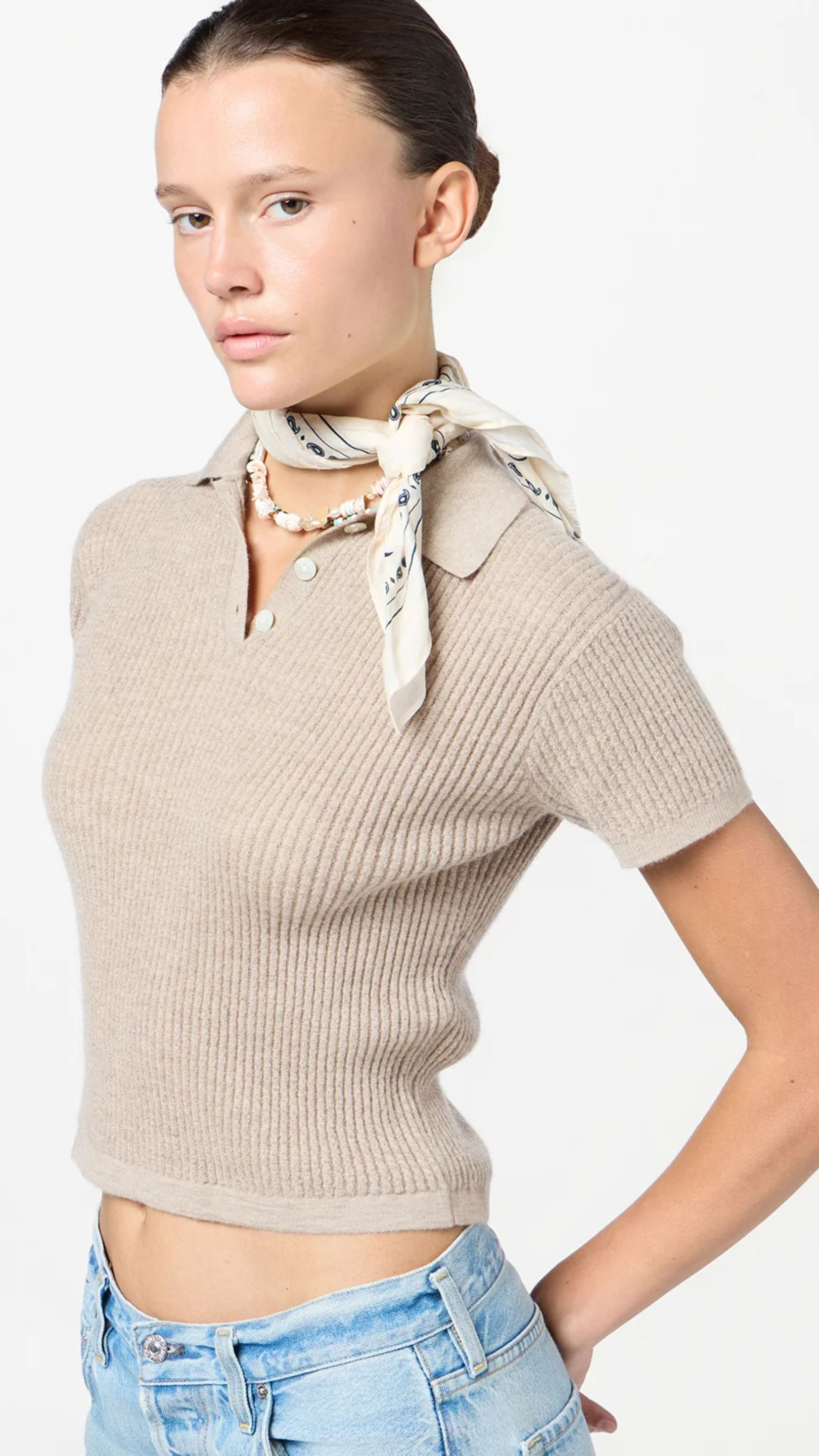 Guest in Residence Cashmere Shrunken Polo