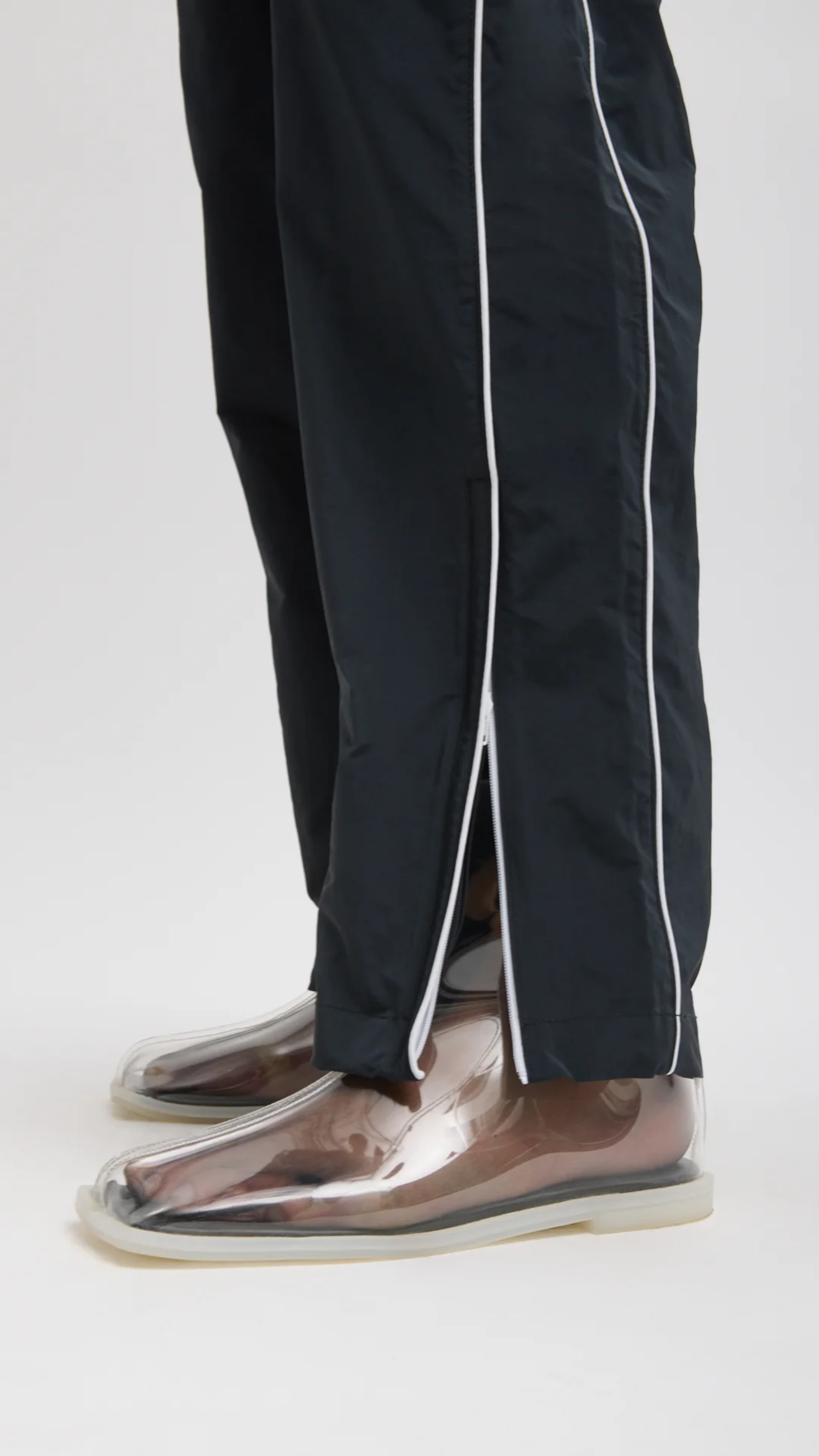 Tibi Nylon Piped Jogger in Black Multi