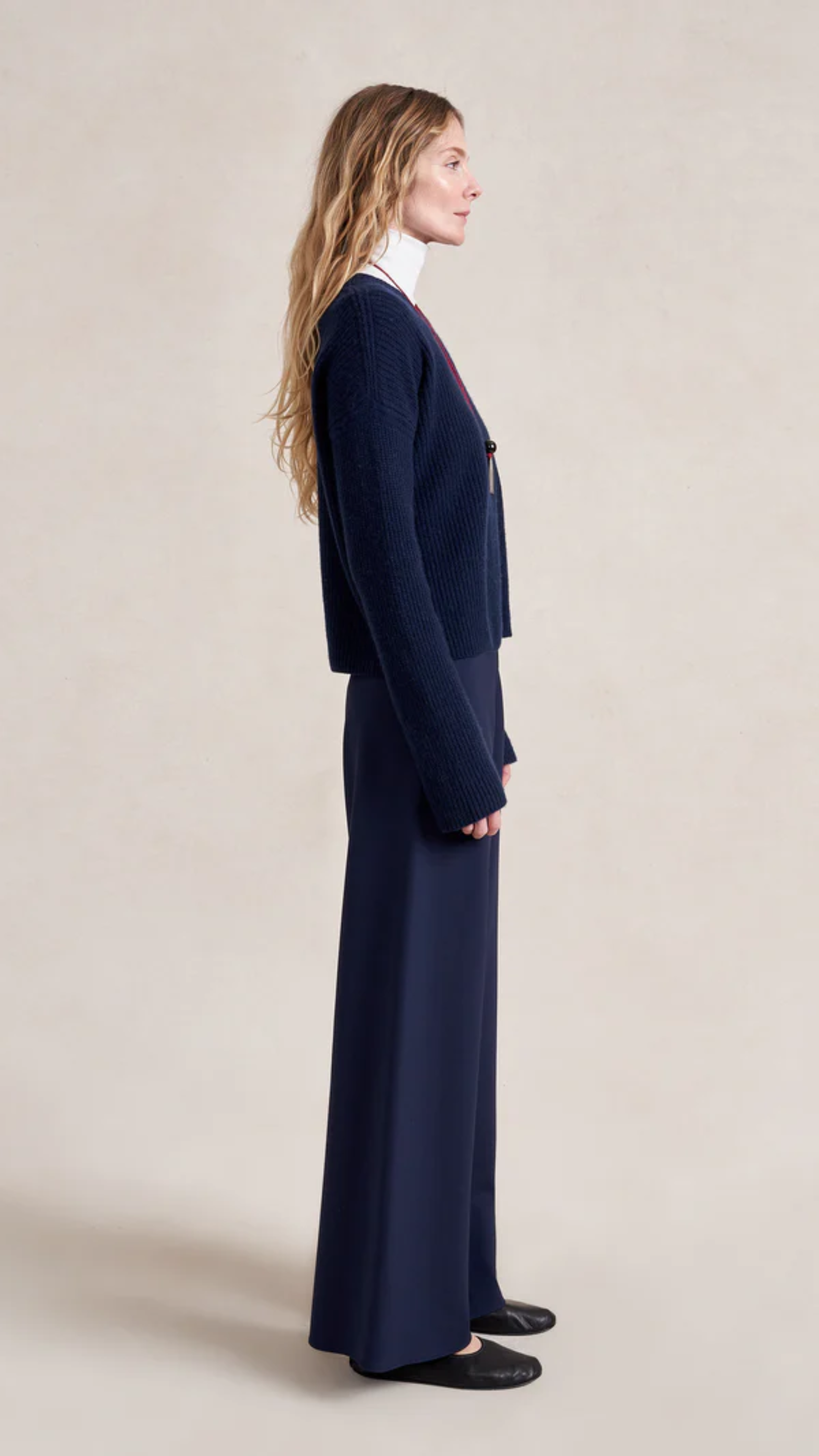 La Ligne Cotton Poplin Colby Pant in Navy