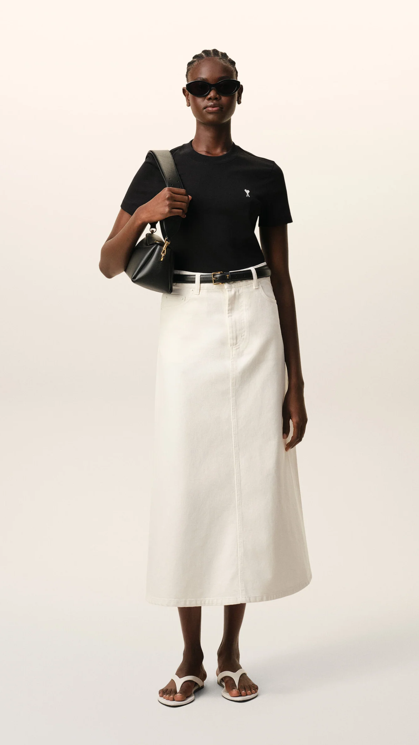 Ami Cotton Cropped Ami De Coeur T-Shirt