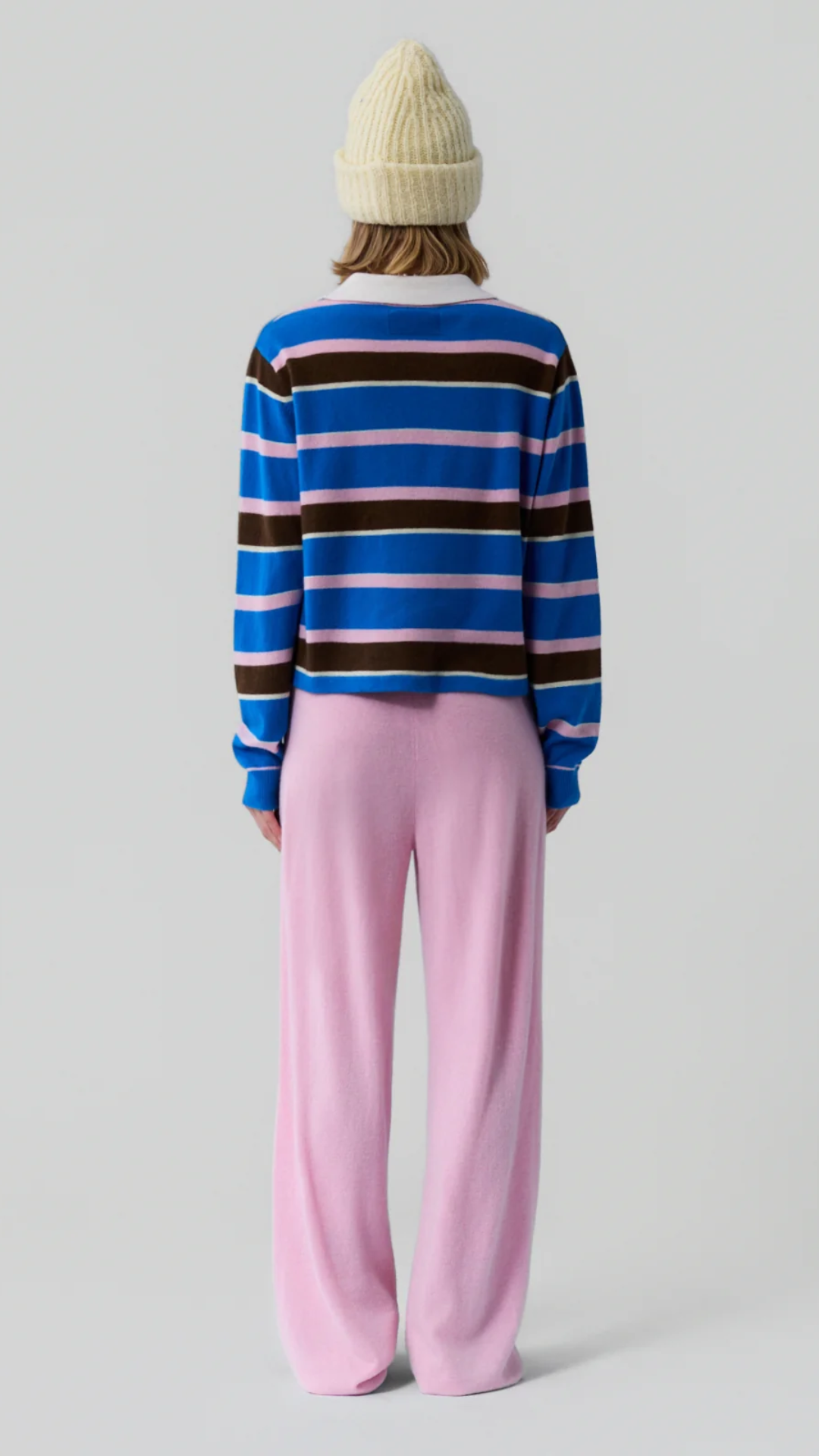 Guest in Residence Cropped Stripe Rugby Sweater in Twilight