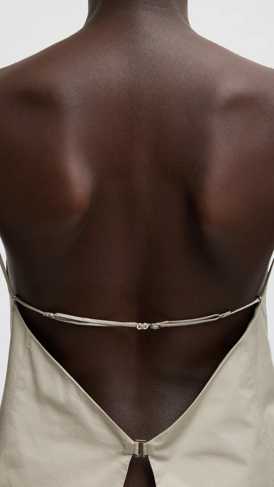 Tibi Eco Poplin Strappy Open Back in Sandstone 2 / Sandstone