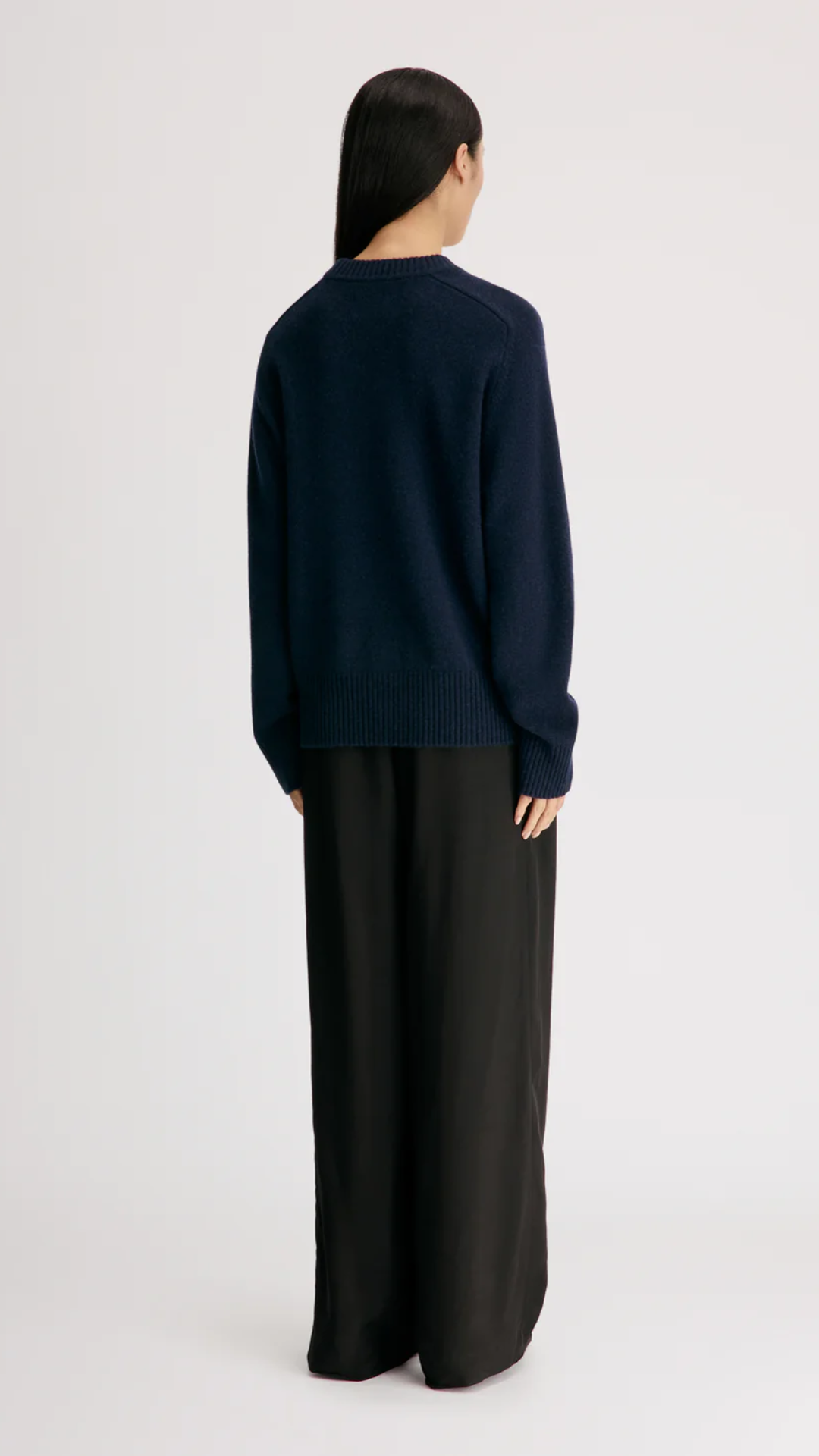 Loulou de Saison Baltra Crewneck Sweater in Navy