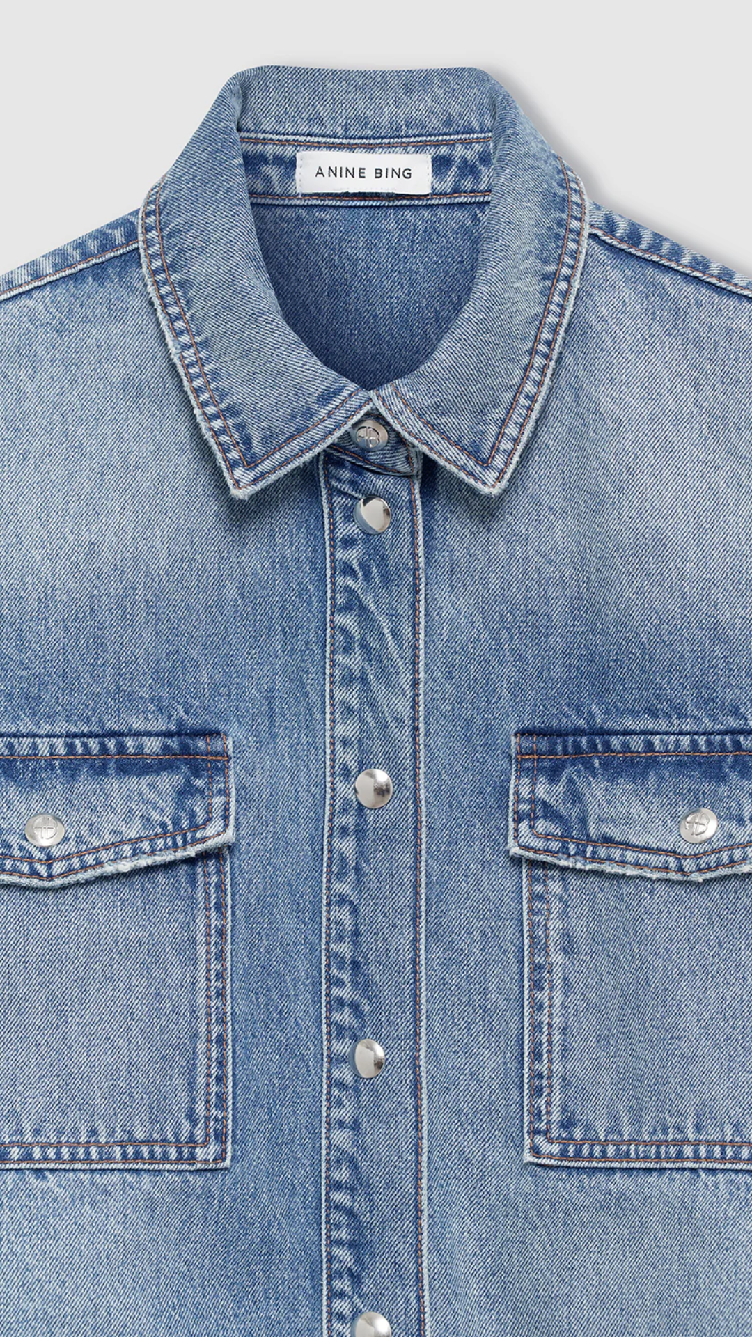 Anine Bing Paxton Denim Shirt in Washblue