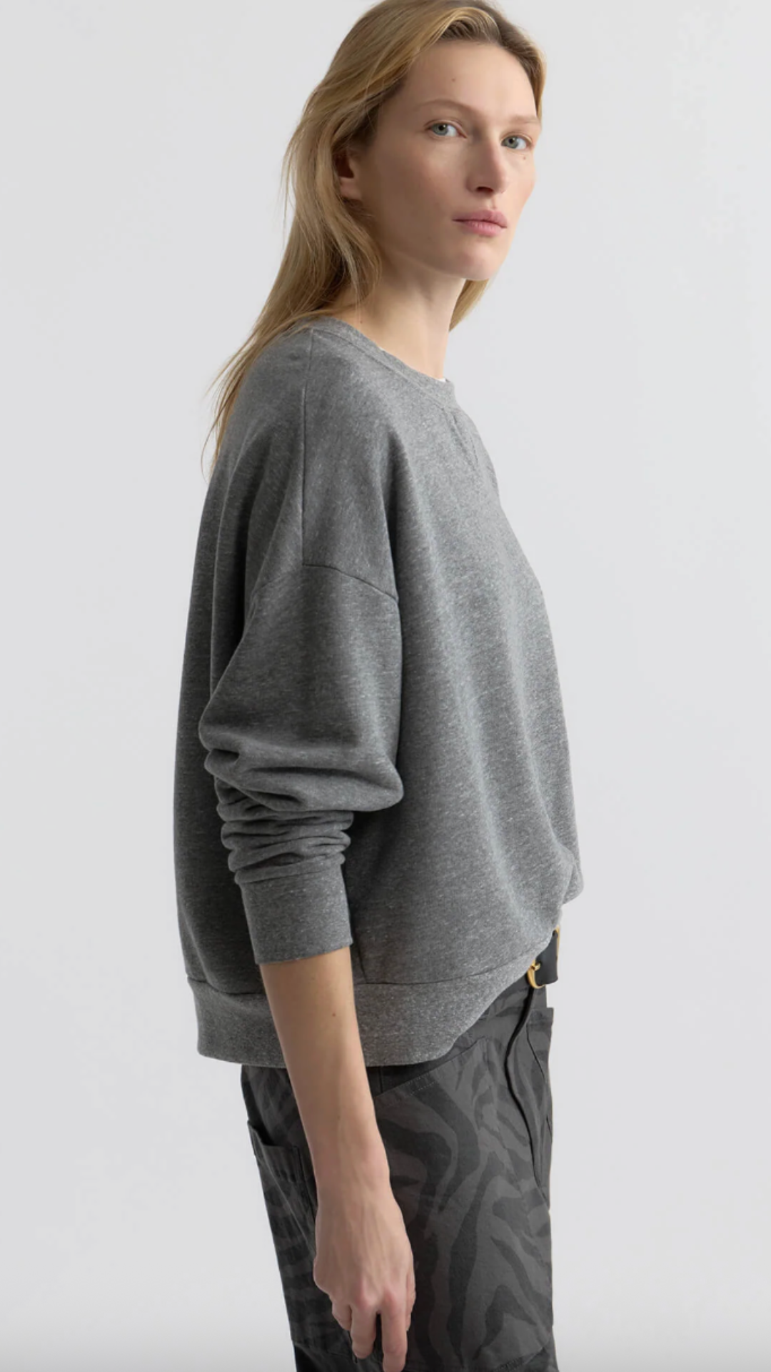 Nili Lotan Gladys Sweatshirt in Heather Grey