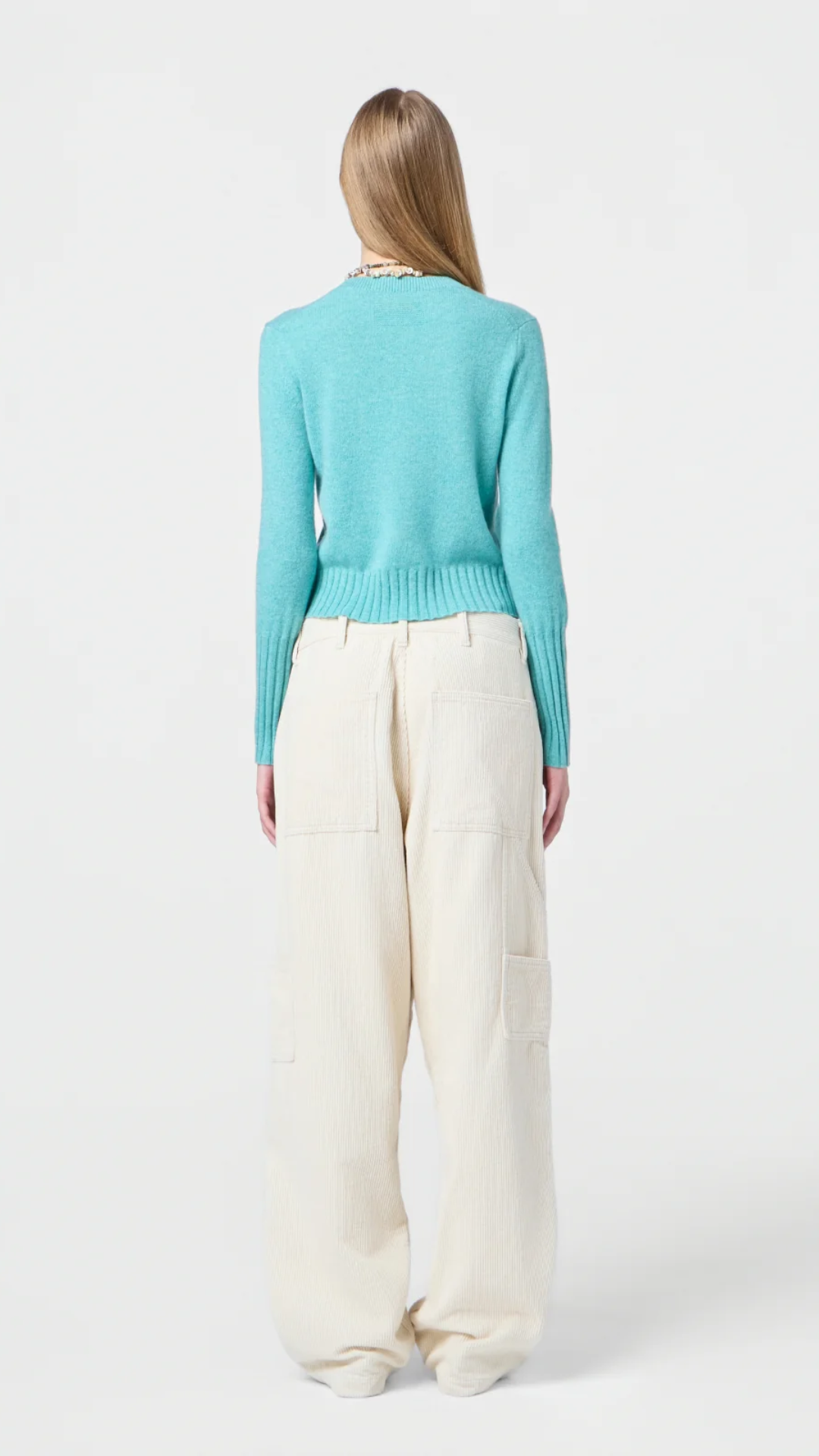 Guest in Residence Shrunken Crew Sweater in Glacier