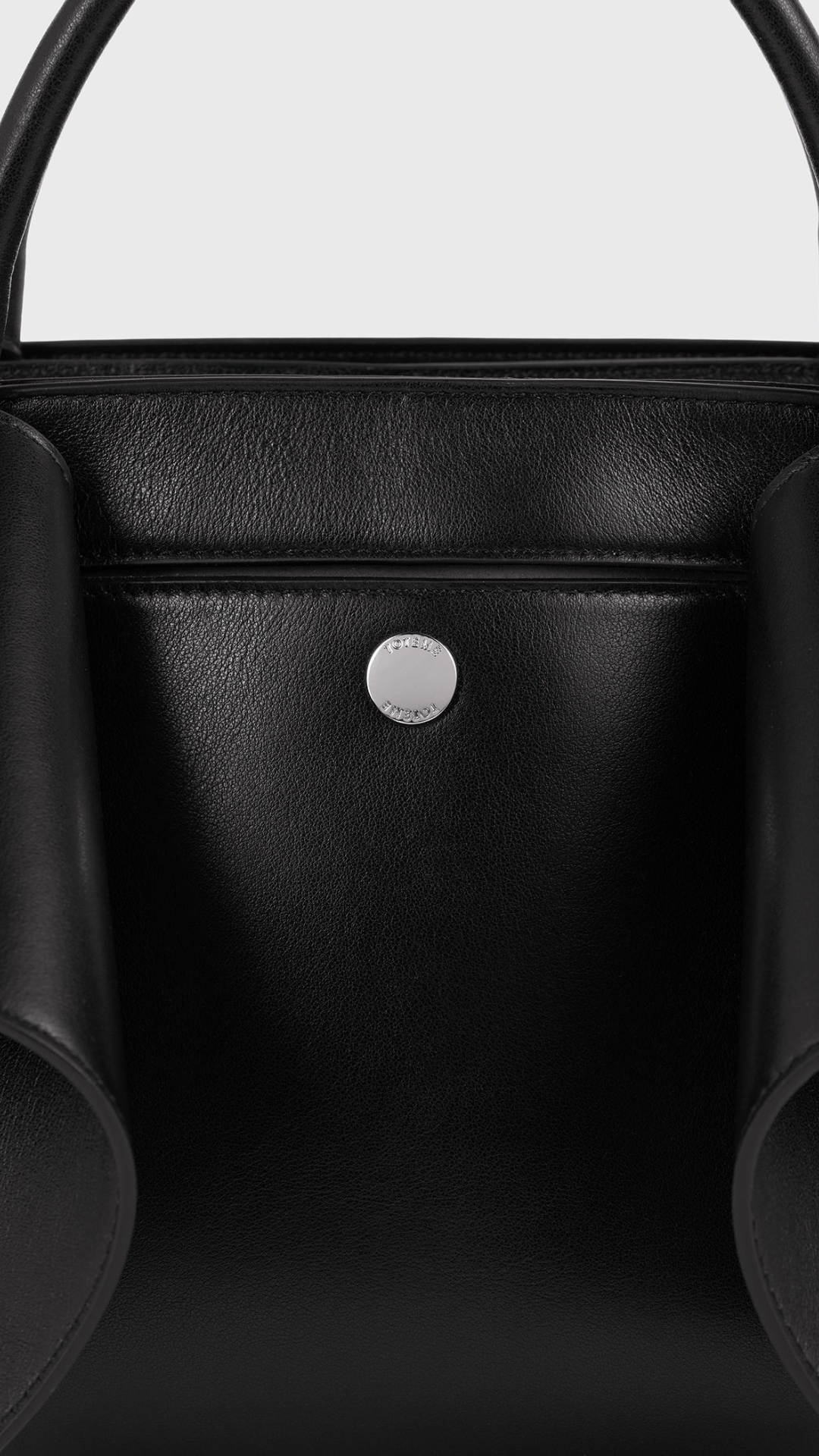 Toteme Small Mercer Leather Tote in Black/Red