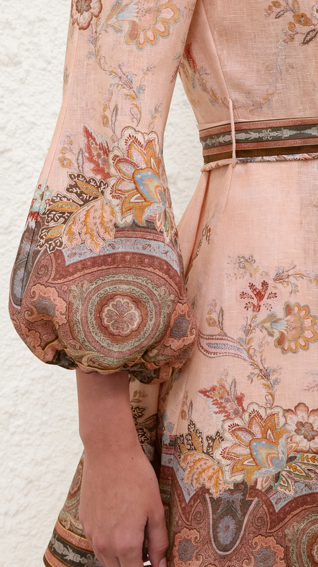 Zimmermann Alchemy Button Mini Dress in Pink Paisley