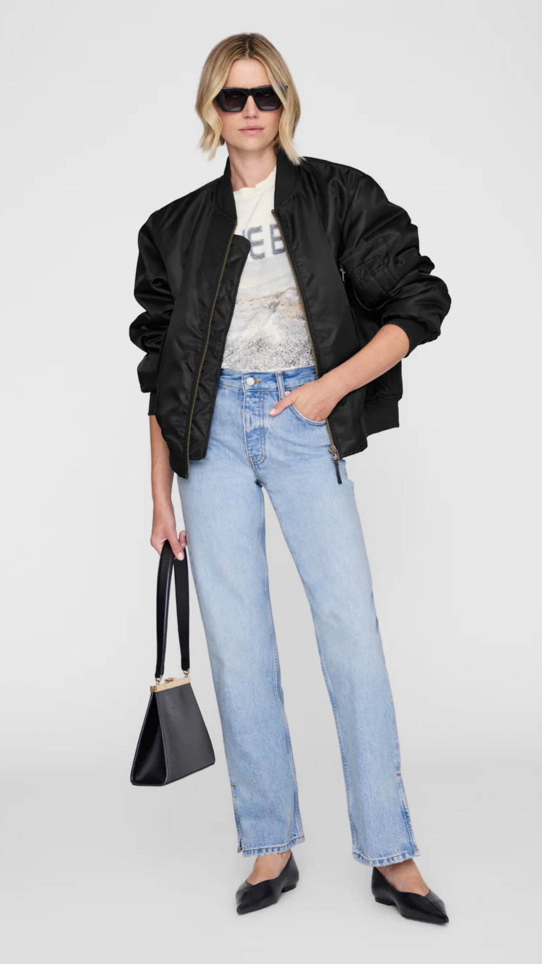 Anine Bing Cade Tee Wildflowers in Off White