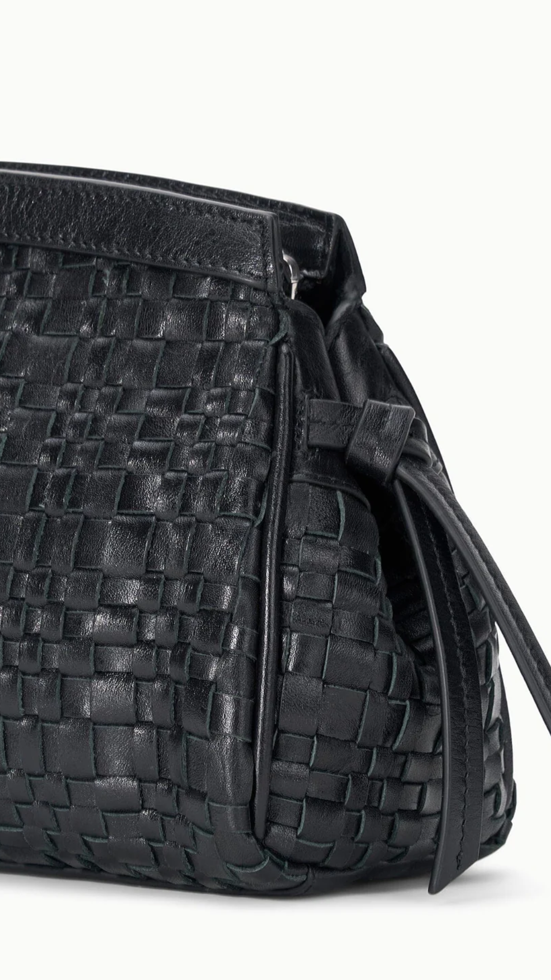 STAUD Maude Convertible Clutch in Black Woven