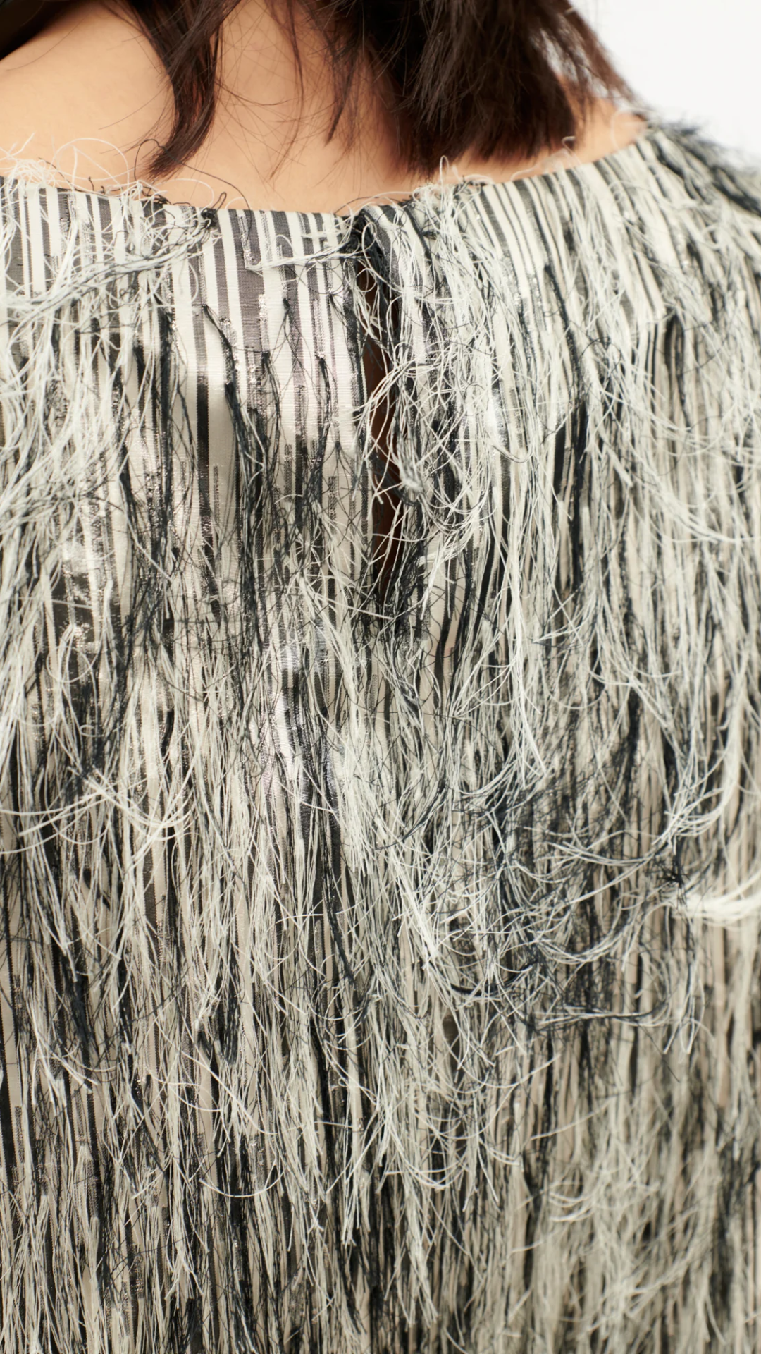 Odeeh Silver Fringe Top in Silver