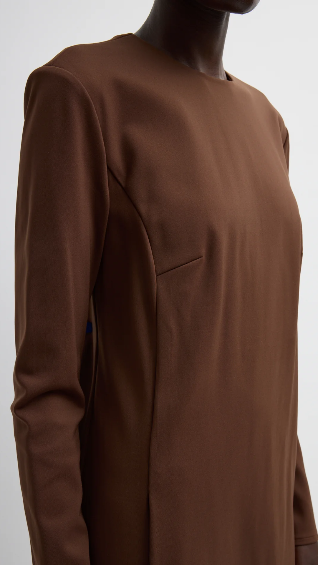 Tibi Compact Knit Dress with Cut Out Back in Brown