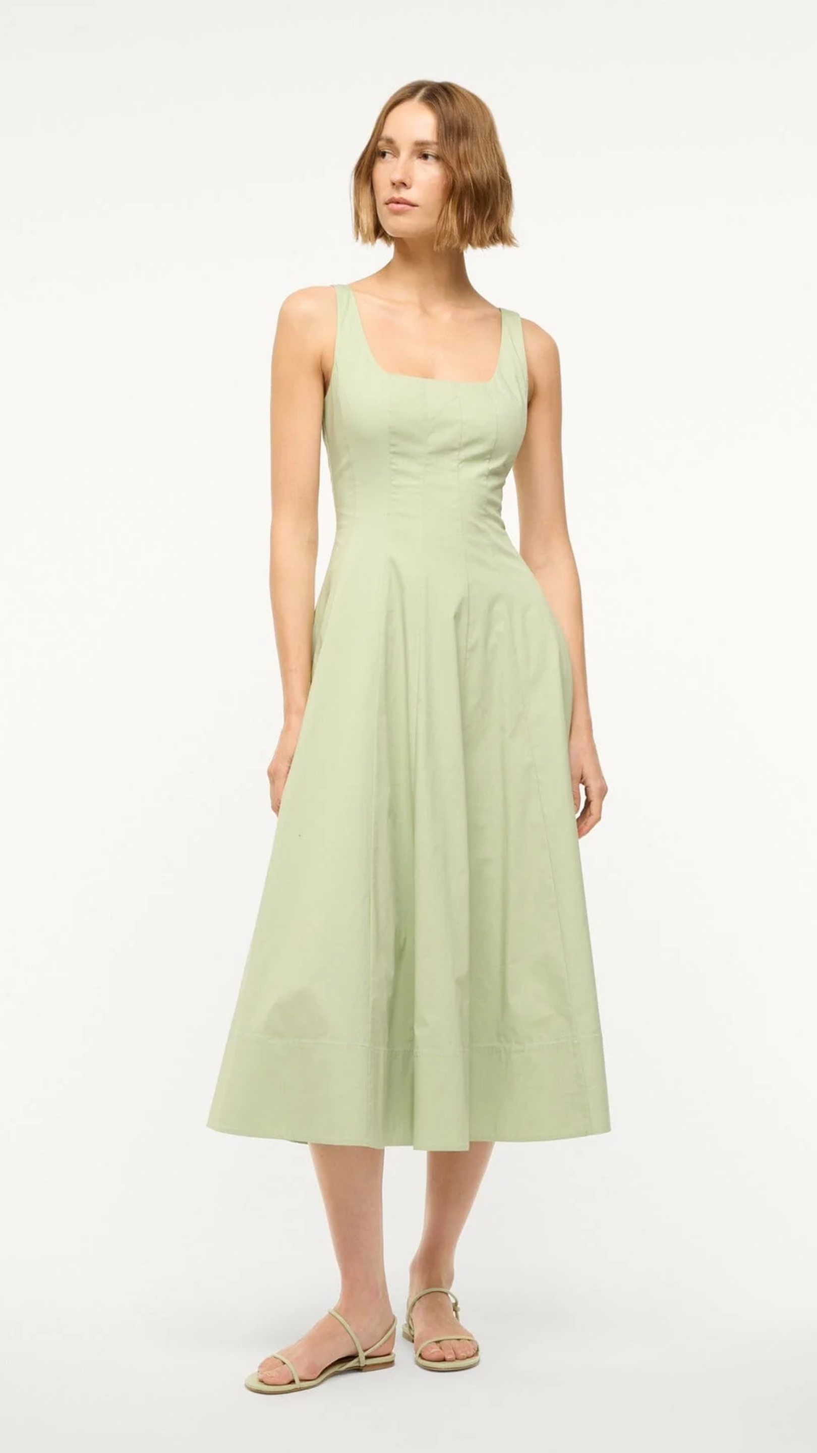 Staud Wells Dress in Pale Jade