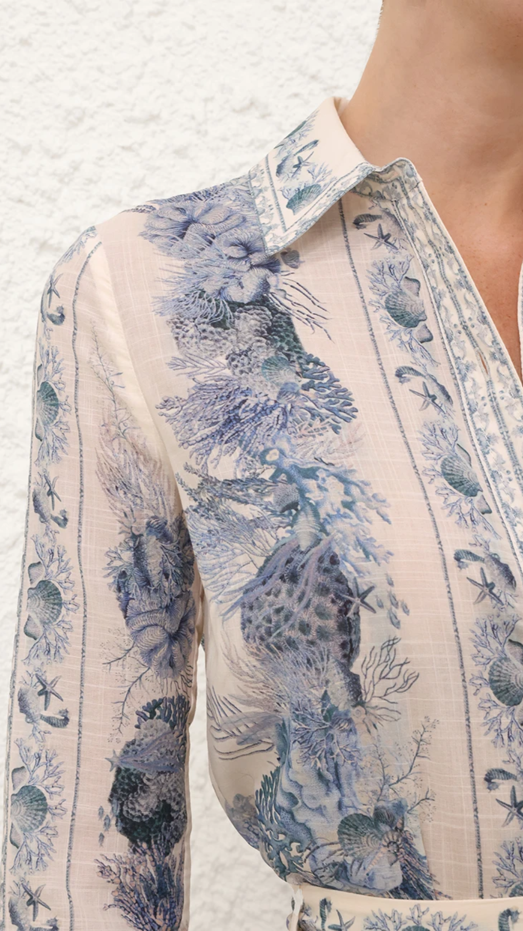 Zimmermann Wanderlust Shirt in Blue Toile