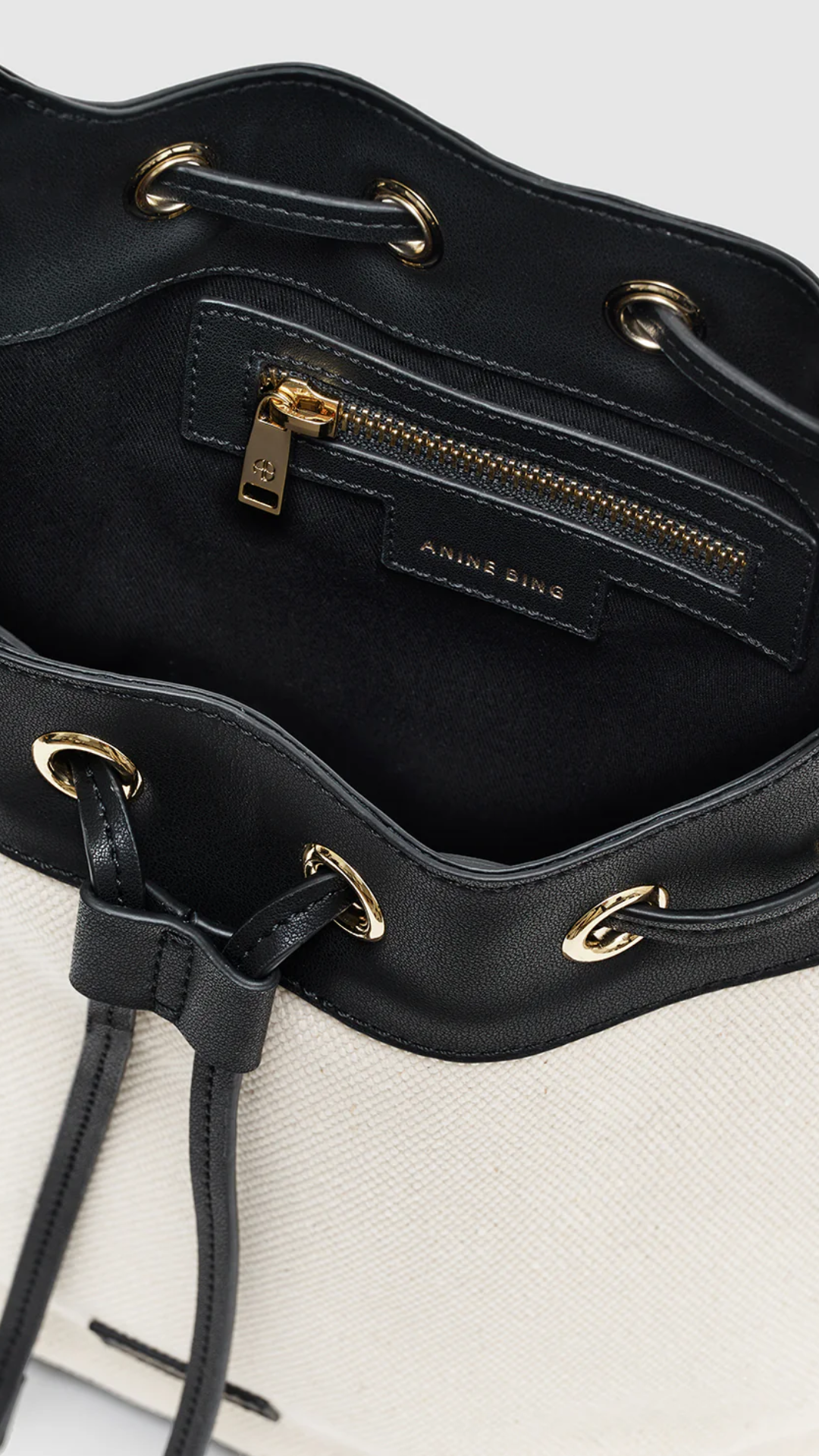 Anine Bing Mini Alana Bucket Bag in Beige