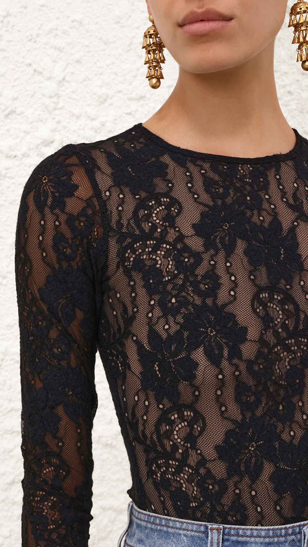 Zimmermann Lace Bodysuit in Black