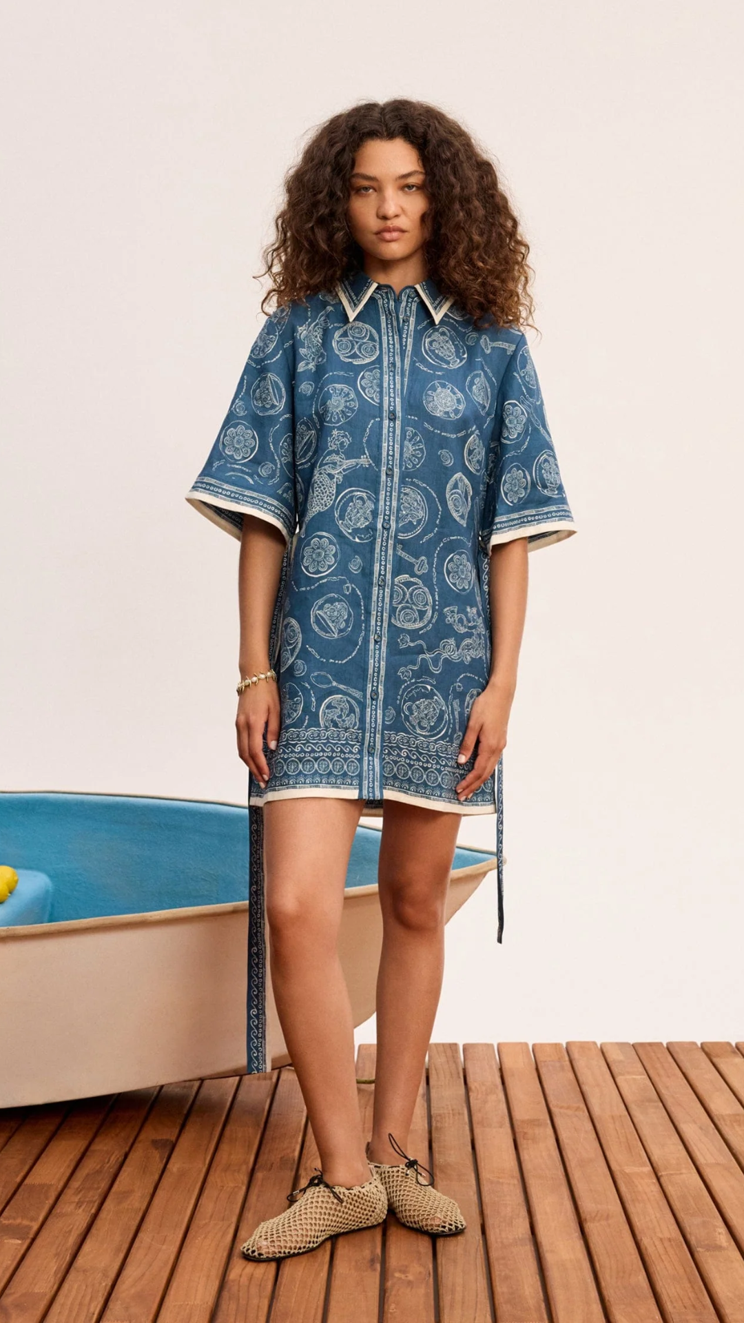 alemais mini shirt dress Alemais Lucky Mini Dress in Blue