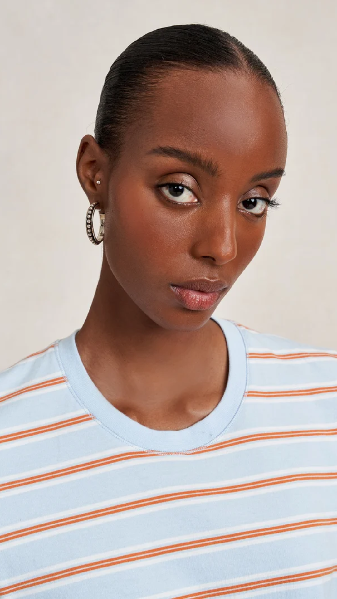 La Ligne Striped Mol Tee in Sky Blue Multi