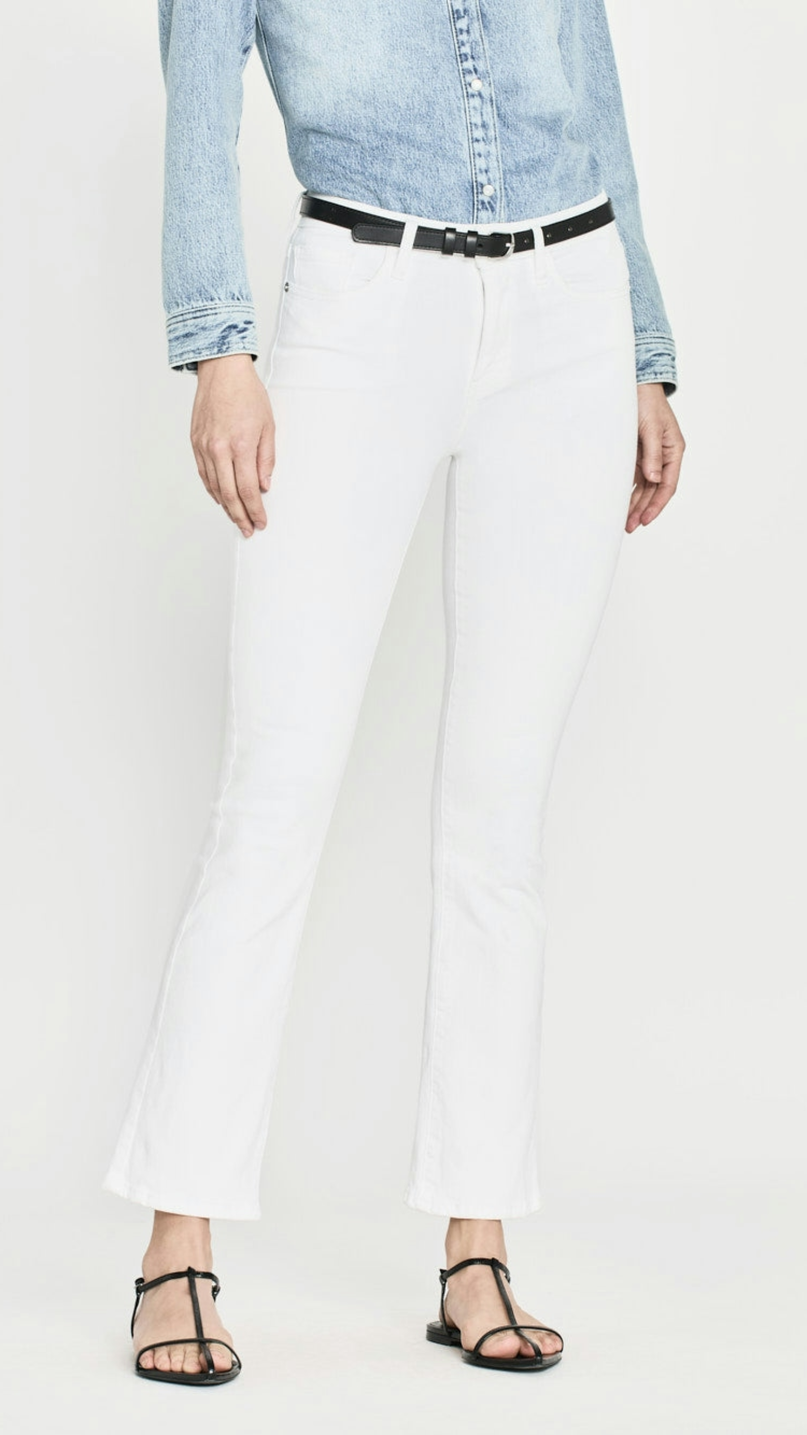 Frame Le Crop Mini Boot Jean in Blanc