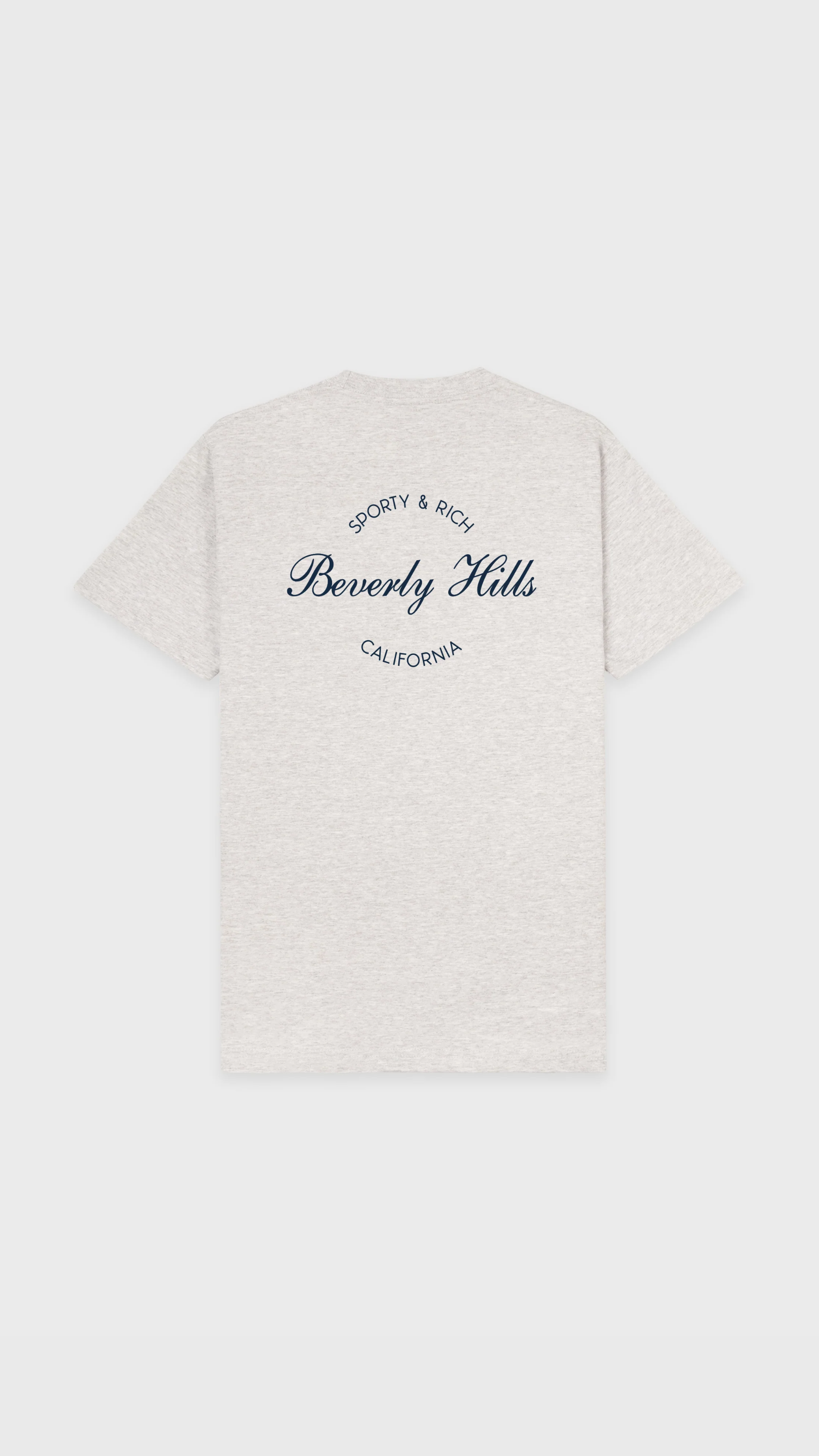 Sporty & Rich Beverly Script T-Shirt in Heather Gray