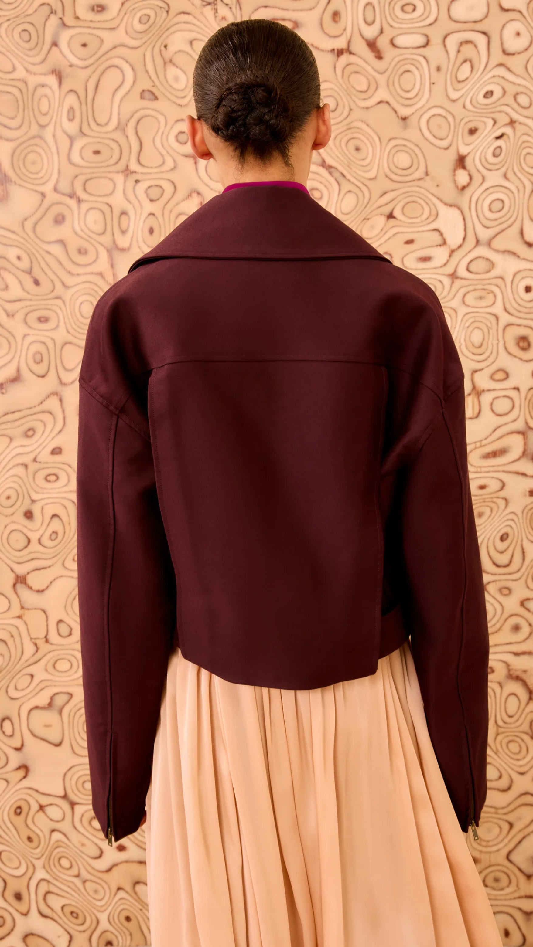 Ulla Johnson Signal Cropped Belted Jacket in Claret