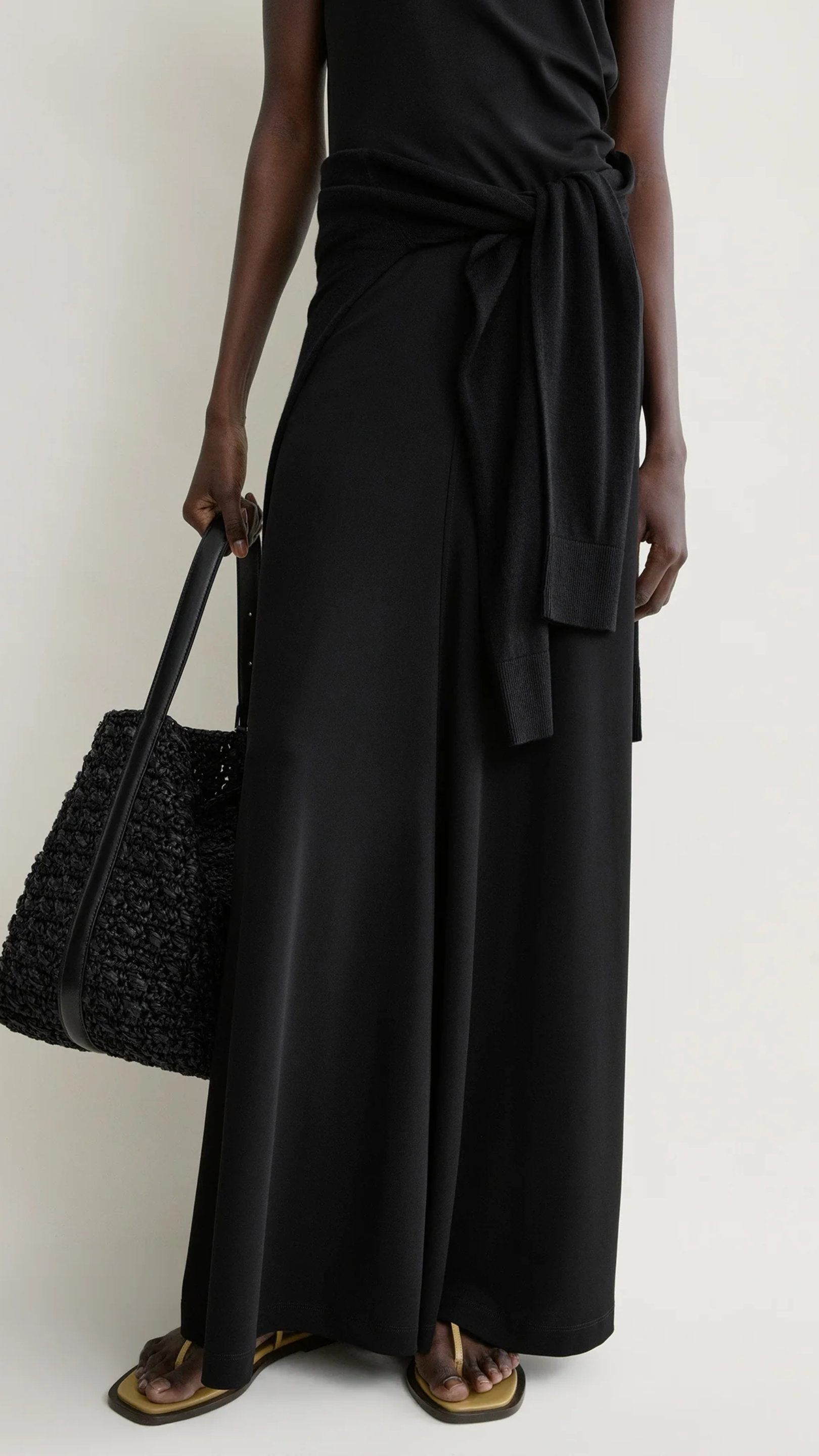 Toteme Flared Jersey Skirt in Black