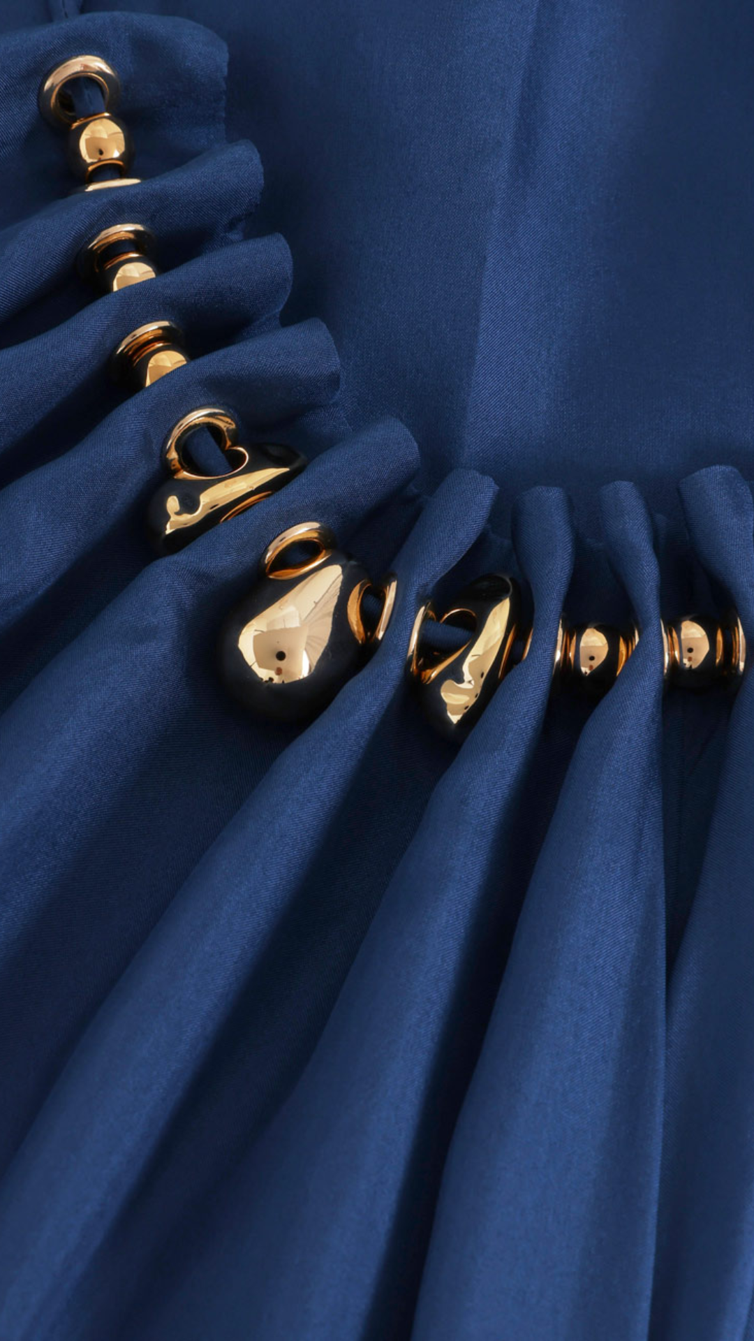 Zimmermann Aster Gathered Bead Maxi Dress in Dark Cobalt