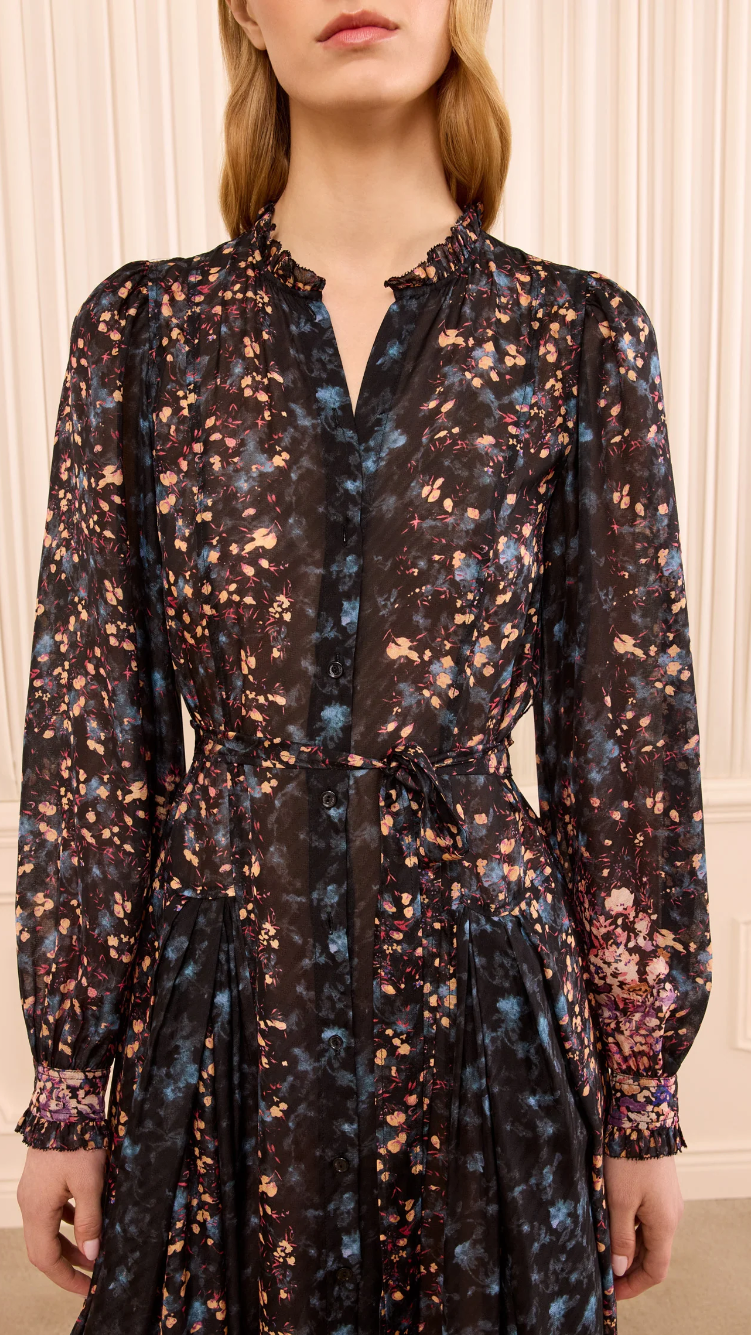 Ulla Johnson Tessa Long Sleeve Silk Dress in Eclipse