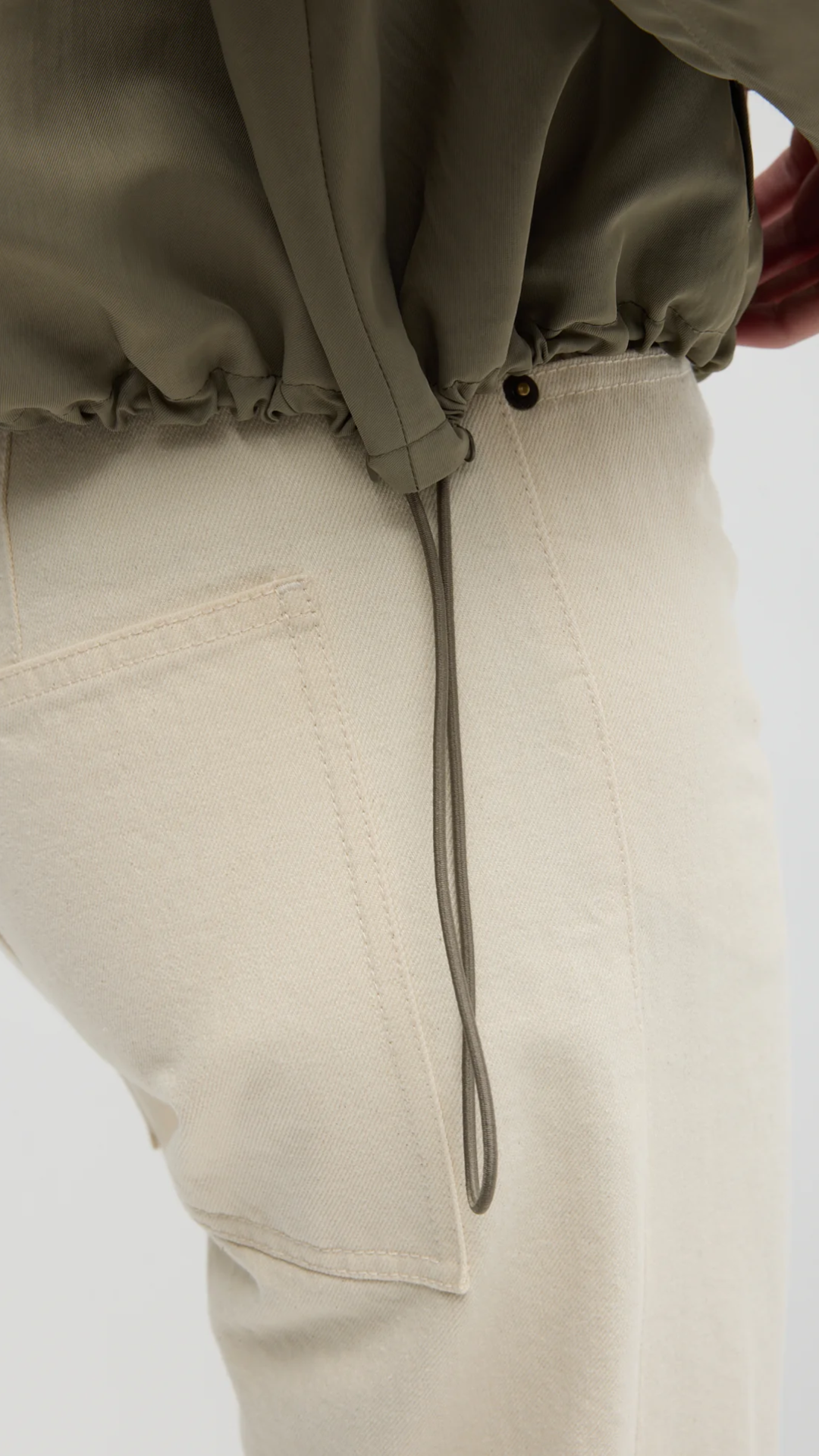 Tibi Techy Twill Trapeze Anorak Bomber in Dark Hazel