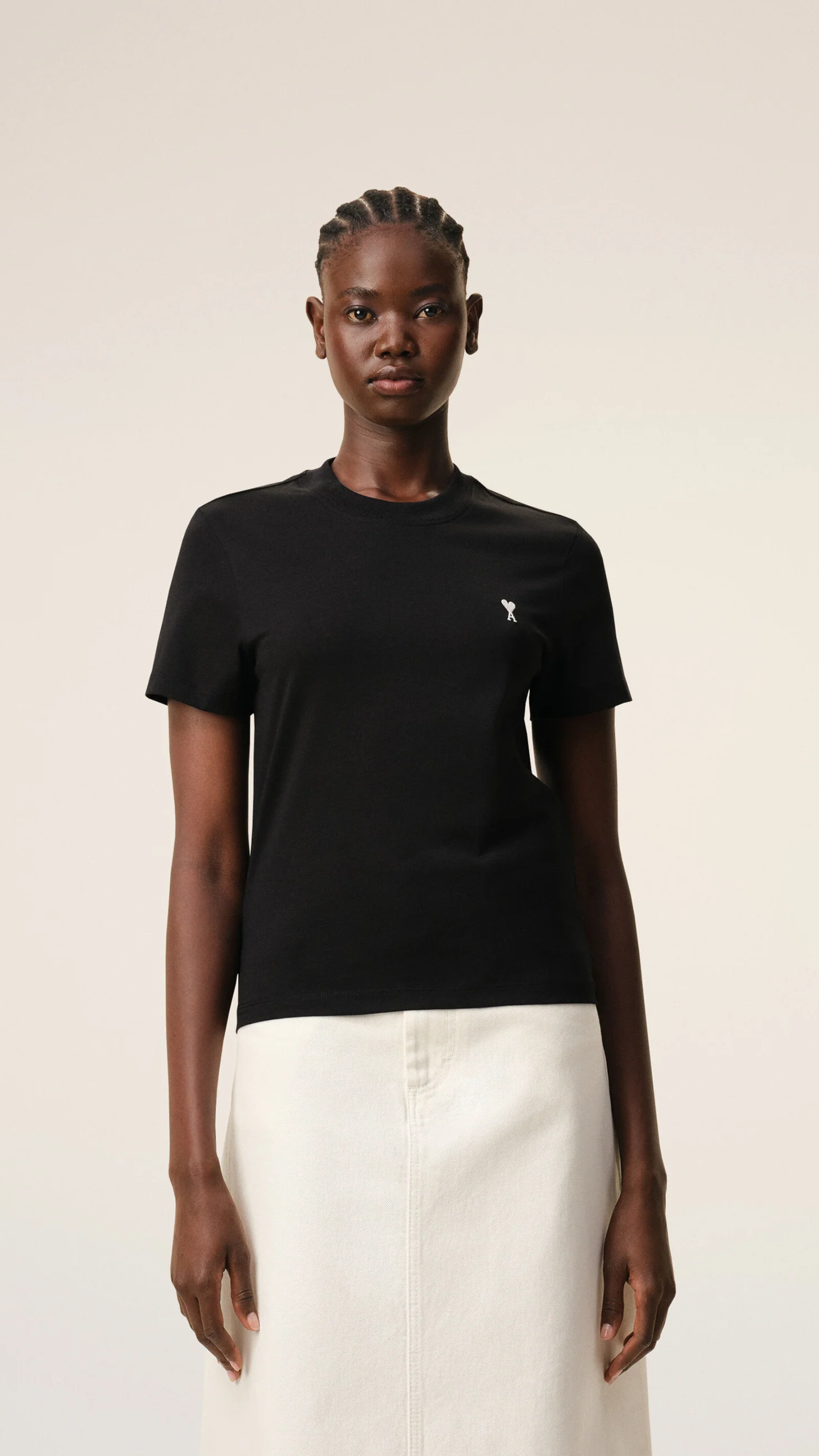 Ami Cotton Cropped Ami De Coeur T-Shirt