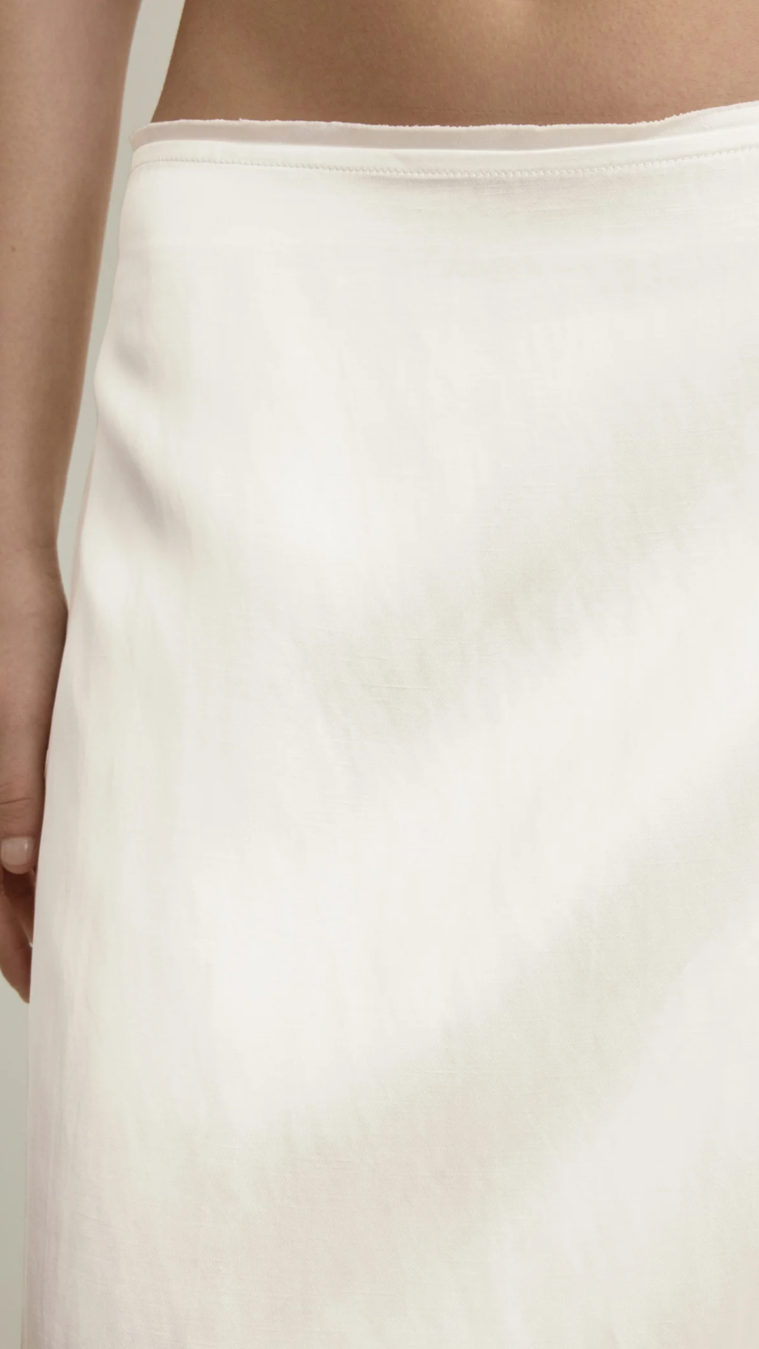 Toteme Layered Satin Skirt in White