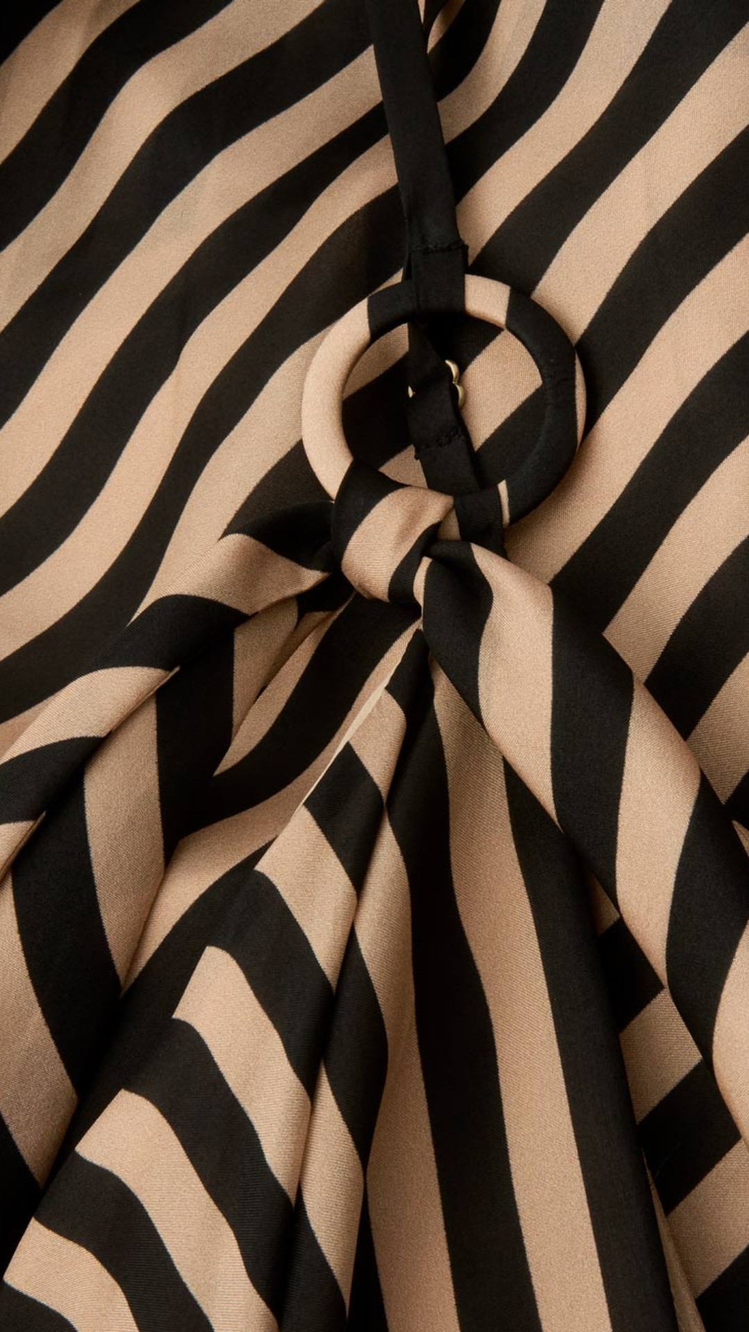 Zimmermann Fairlight Scarf Hem Midi Dress in Black/Beige