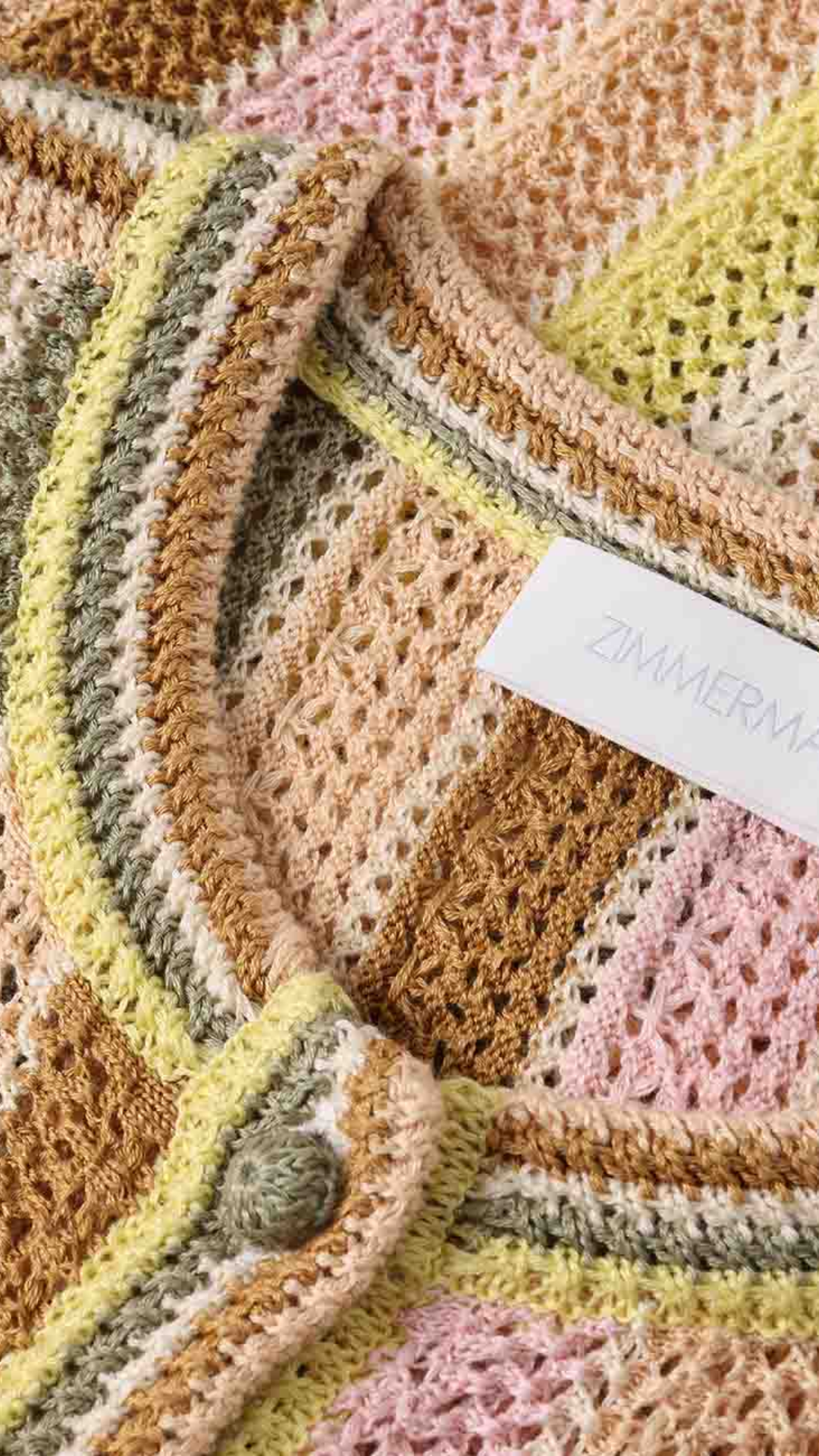 Zimmermann Indra Stripe Crochet Cardigan in Multi
