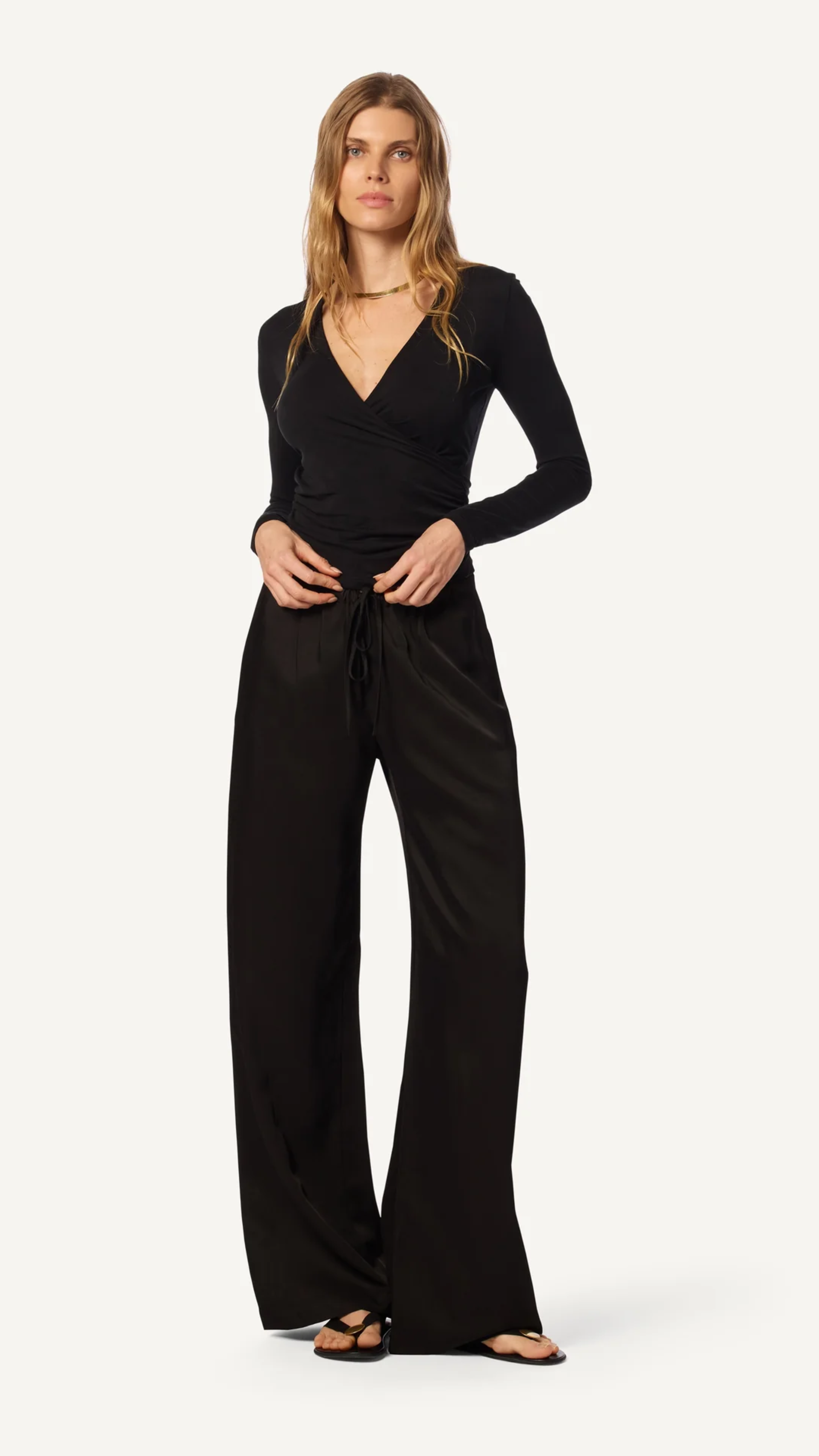 Sablyn Gemma Pull On Straight Pant in Black