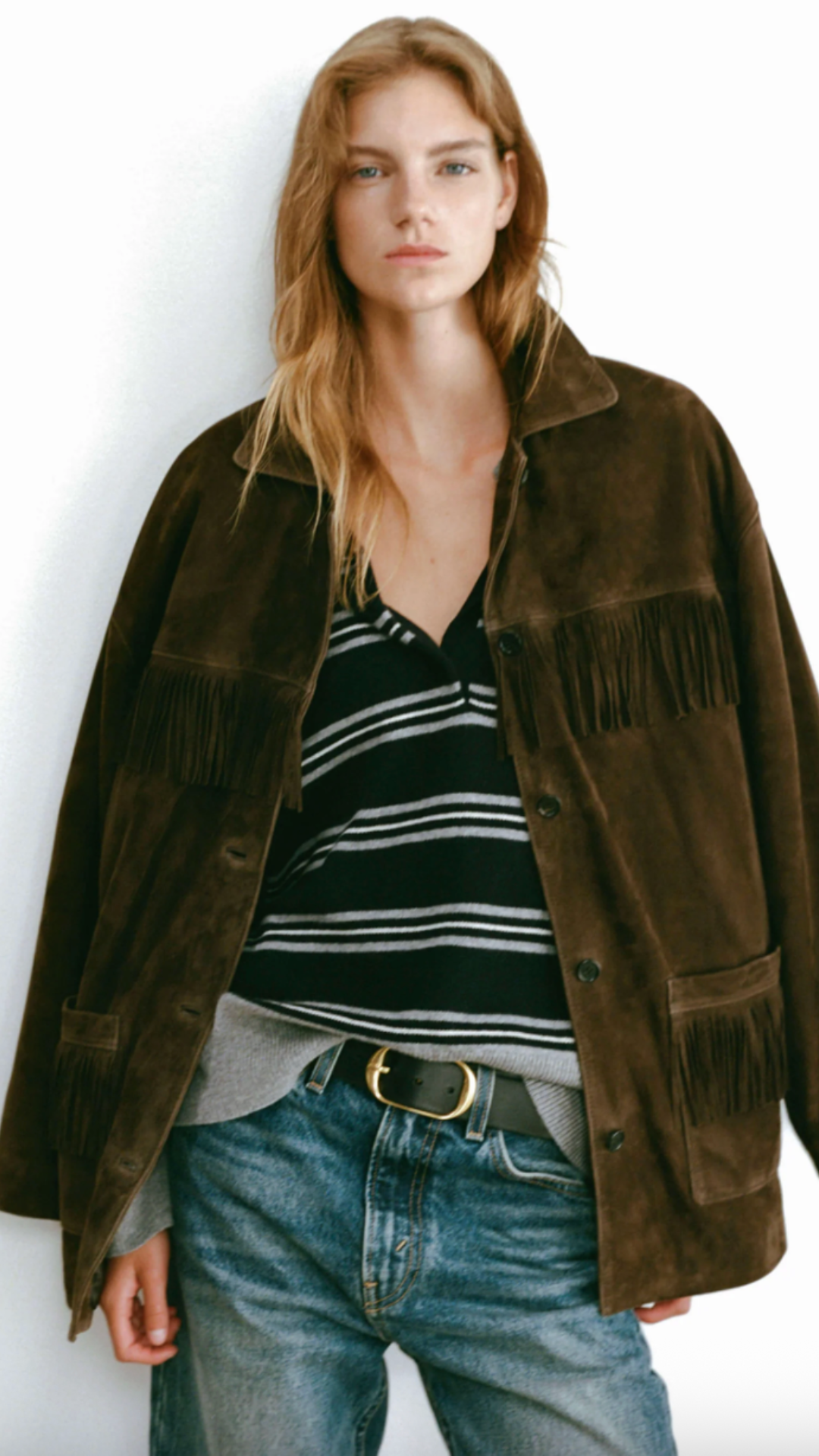 Nili Lotan Galvez Stripe Polo in Dark Navy/Grey Stripe