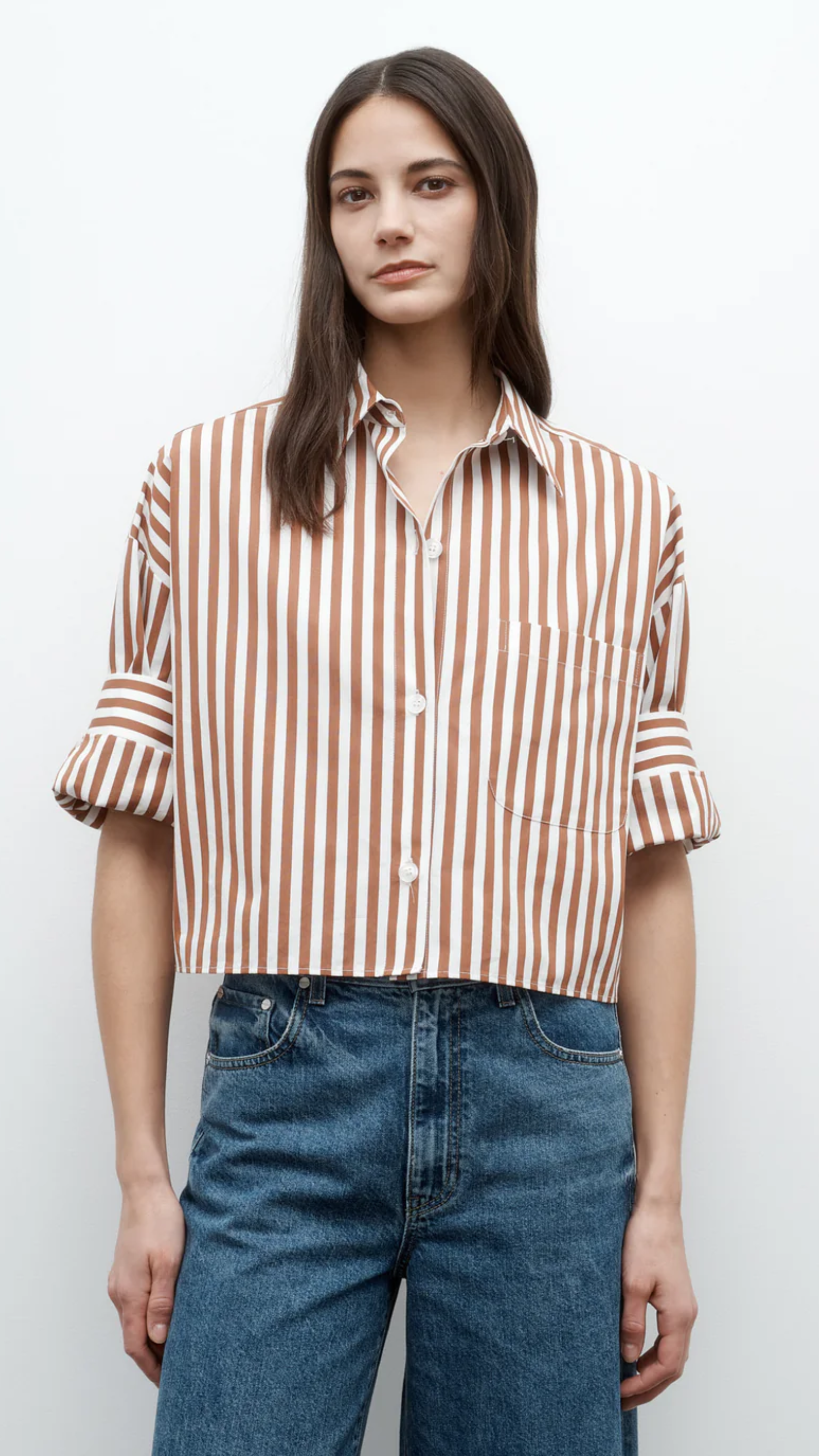 TWP Next Ex Top in Ivory Cognac
