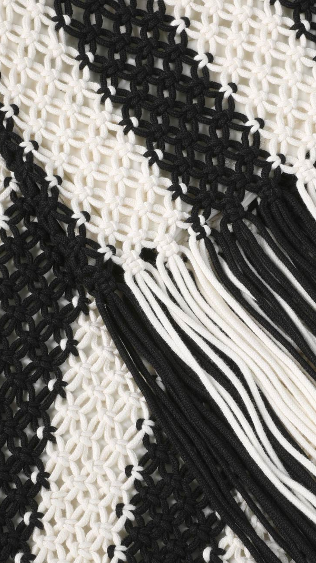 Zimmermann Wanderlust Macrame Maxi Skirt in Black/Ivory