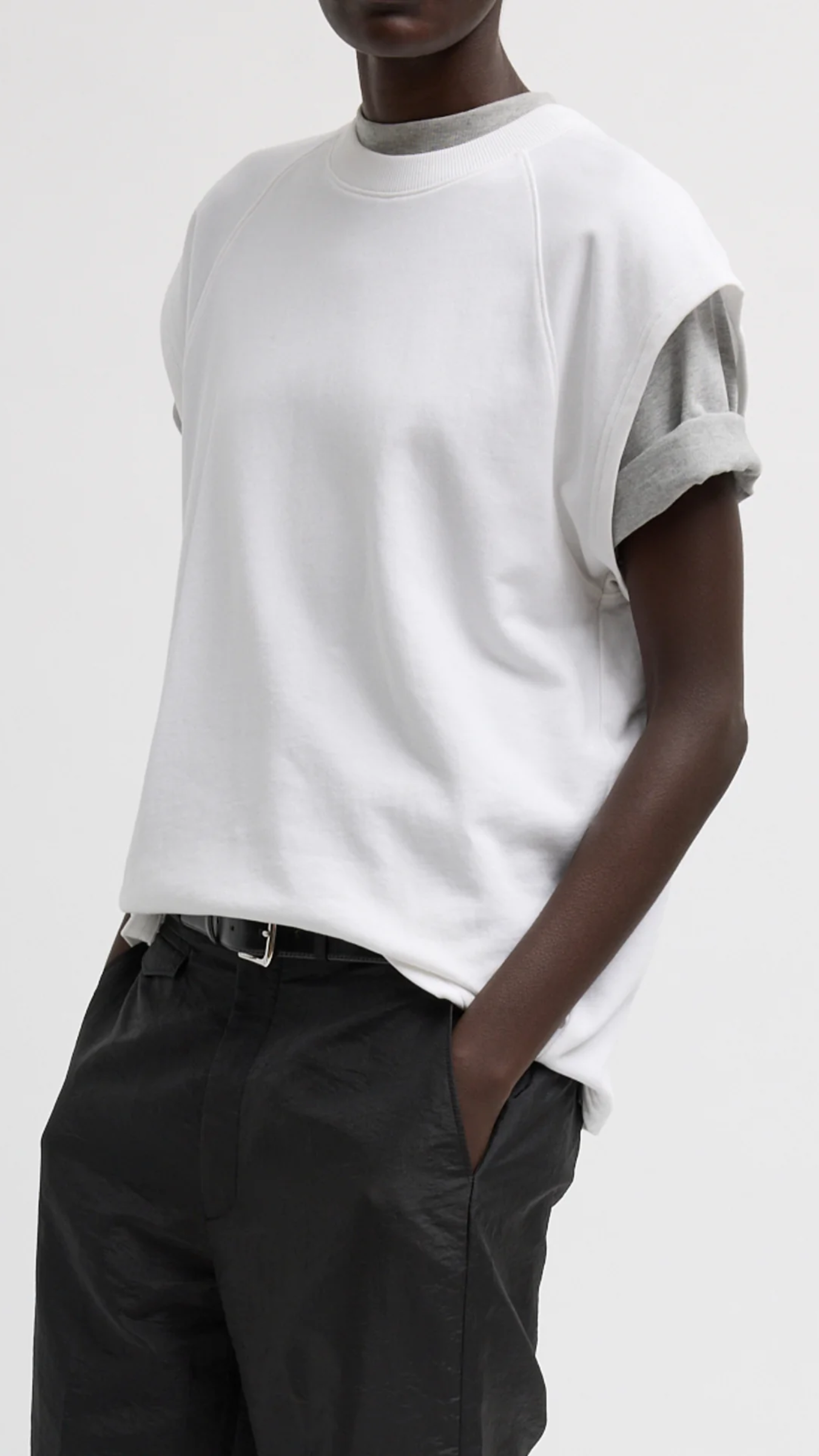 Tibi Light Weight Sweatshirting Sleeveless Easy Top